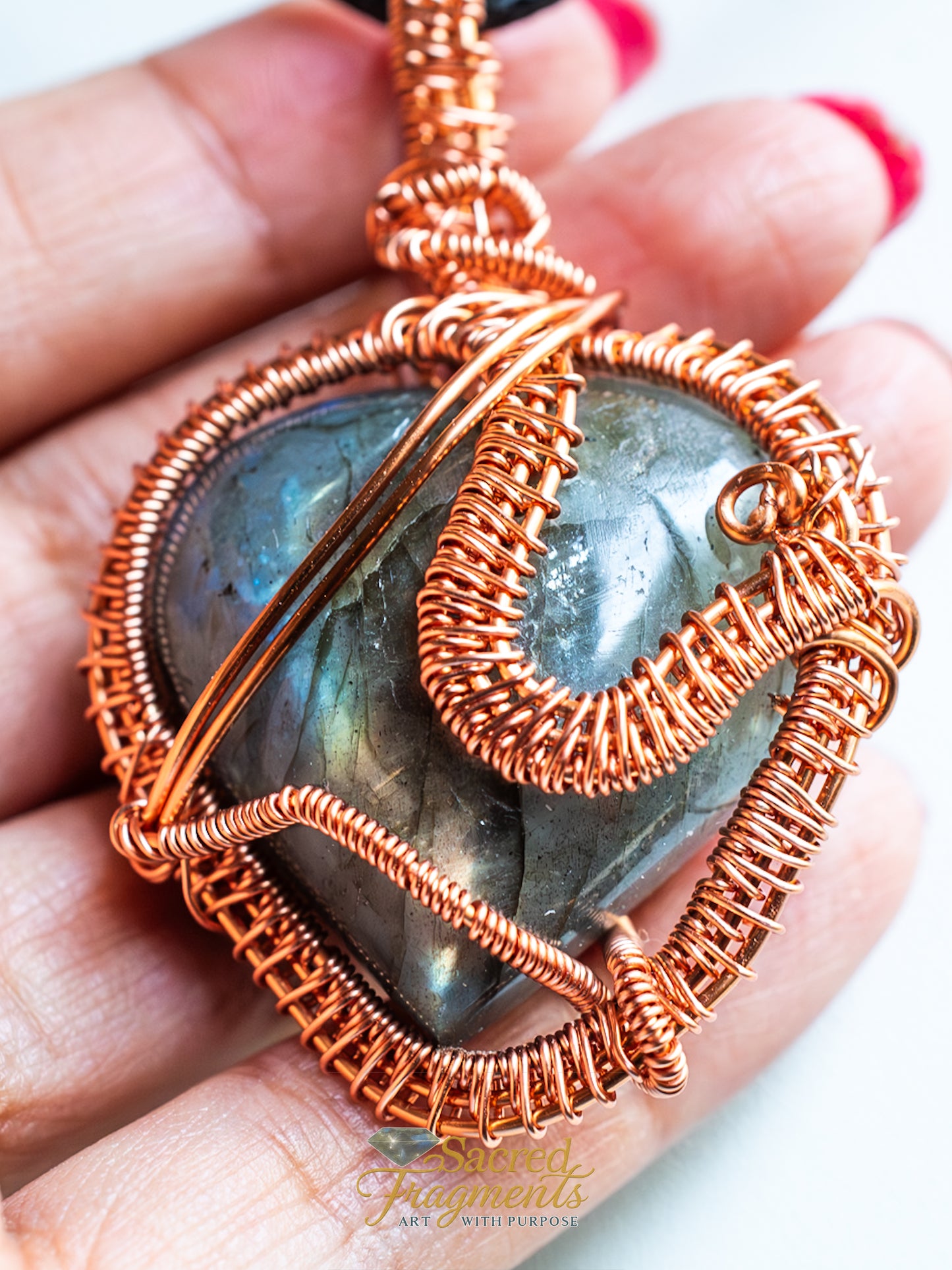 Labradorite Crystal Copper Wrapped - Protection Amulet
