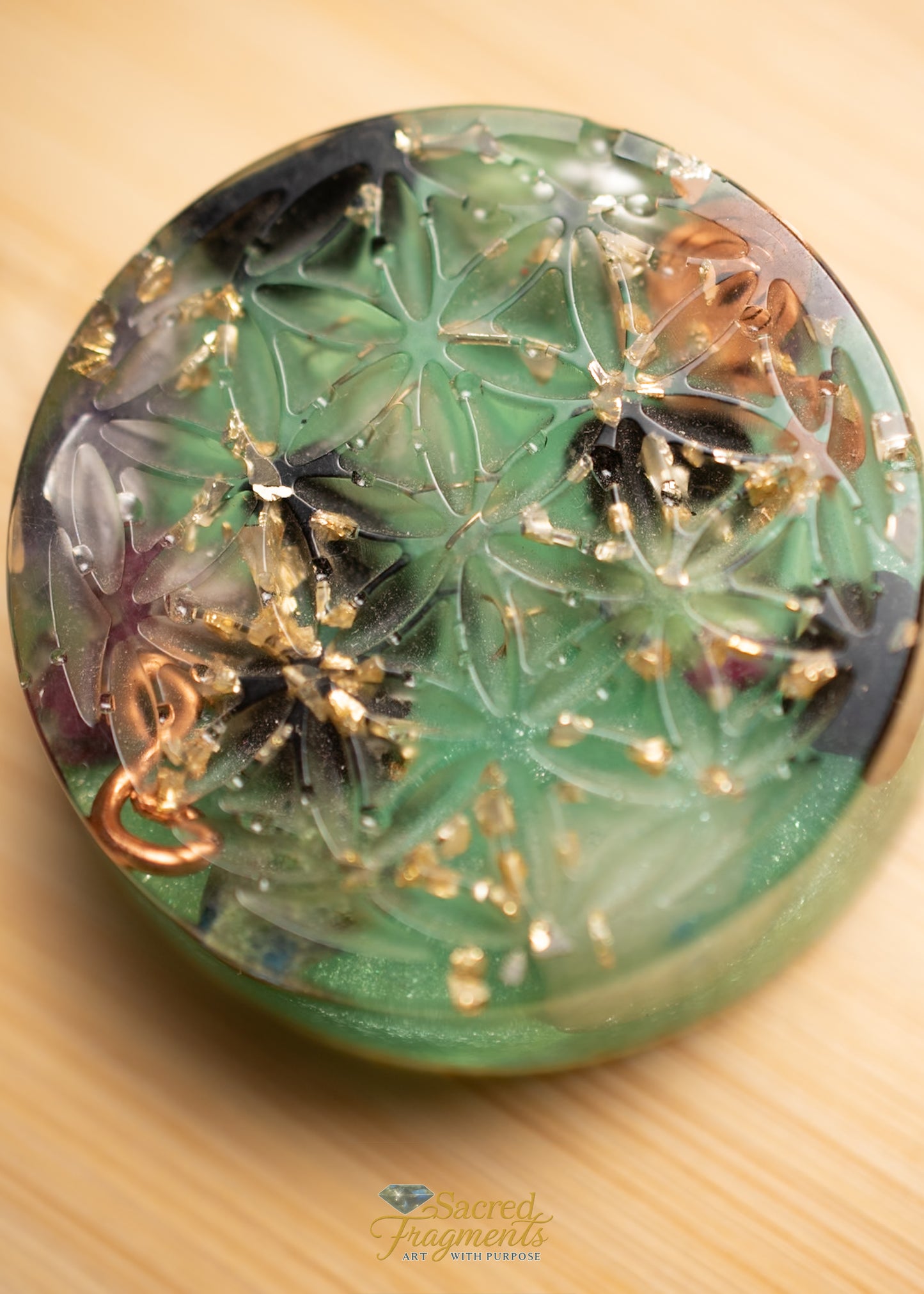 Flower of Life Orgonite Energy Pocket Piece