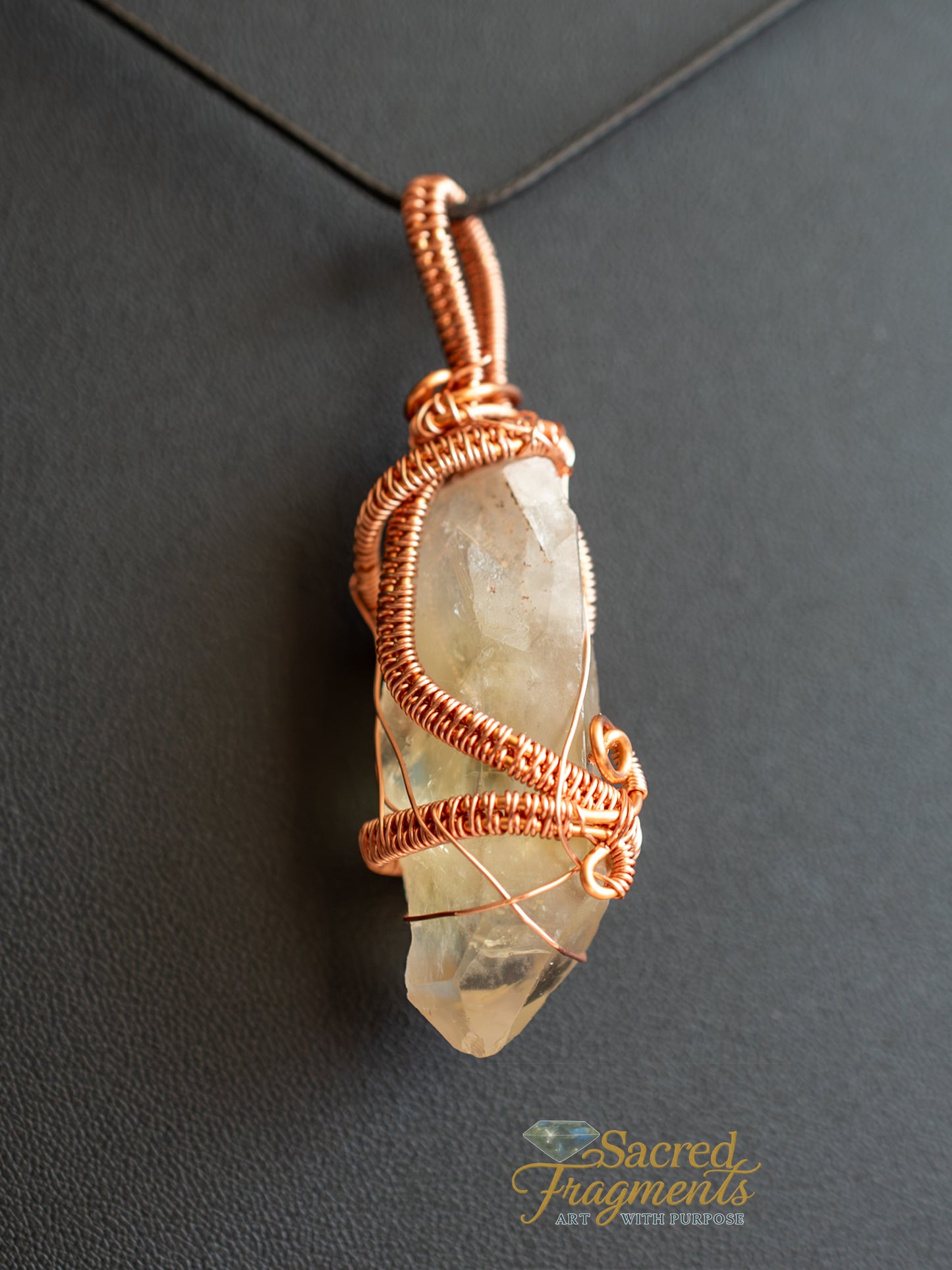Joyful Manifestations Smoky Citrine Copper Wrapped Pendant