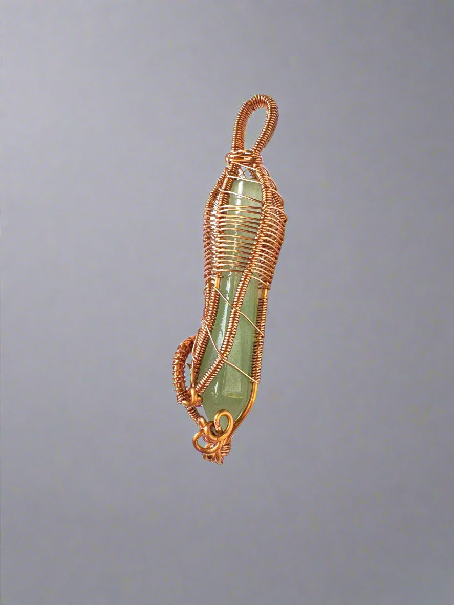 Wrapped in Spirals of Protection • Aventurine Pendant
