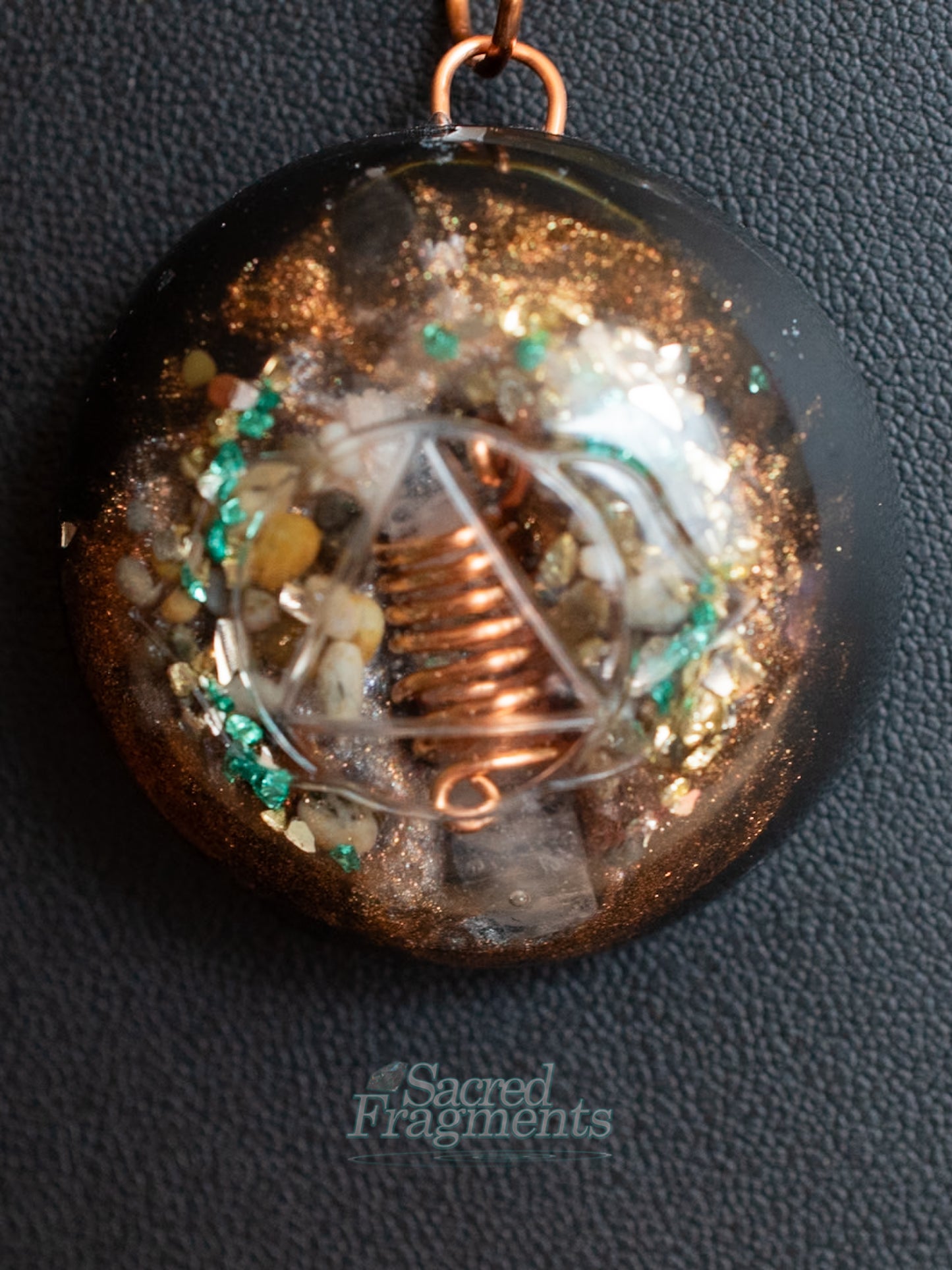 Third Eye Activation Chakra Orgone Pendant with Shungite Stone