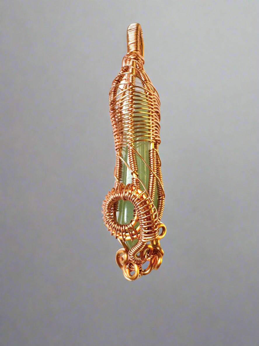 Wrapped in Spirals of Protection • Aventurine Pendant