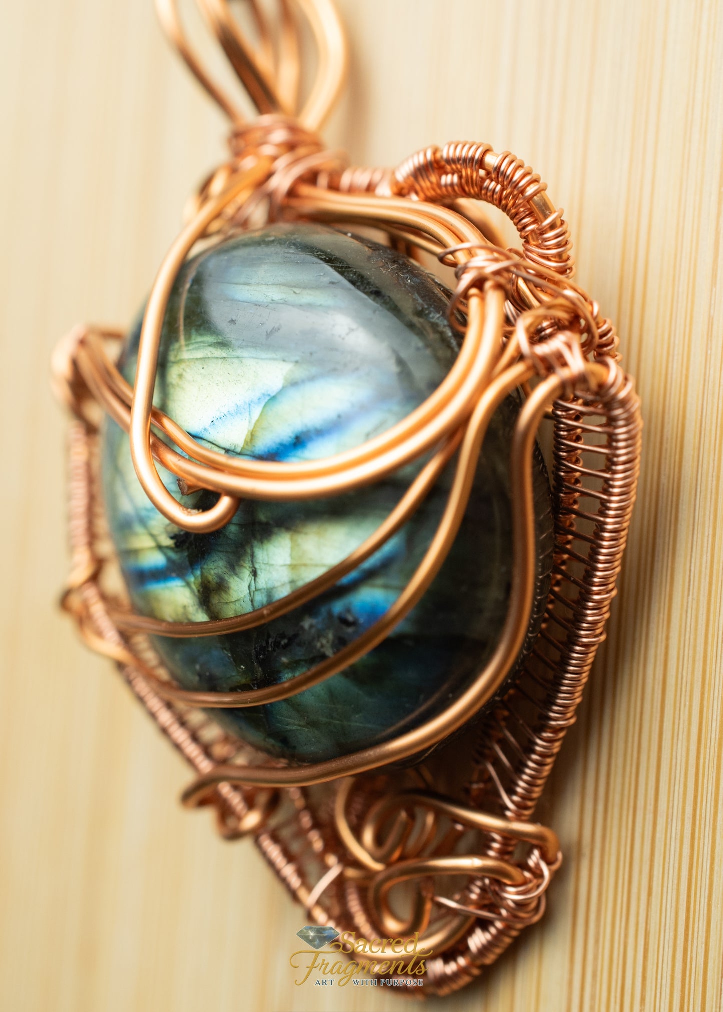 Labradorite Crystal Copper Wrapped - Protection Amulet