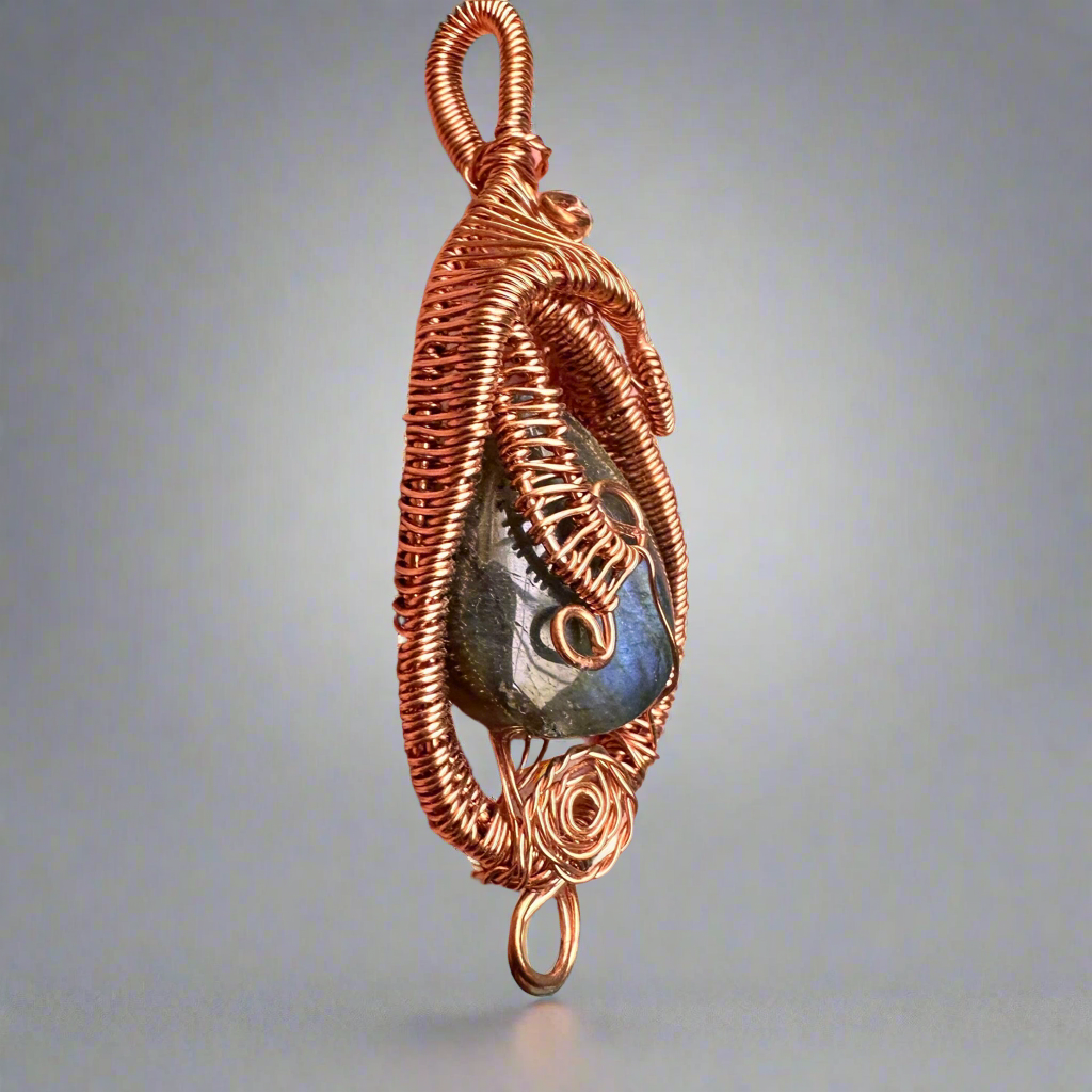 Labradorite Crystal Copper Wrapped - Protection Amulet