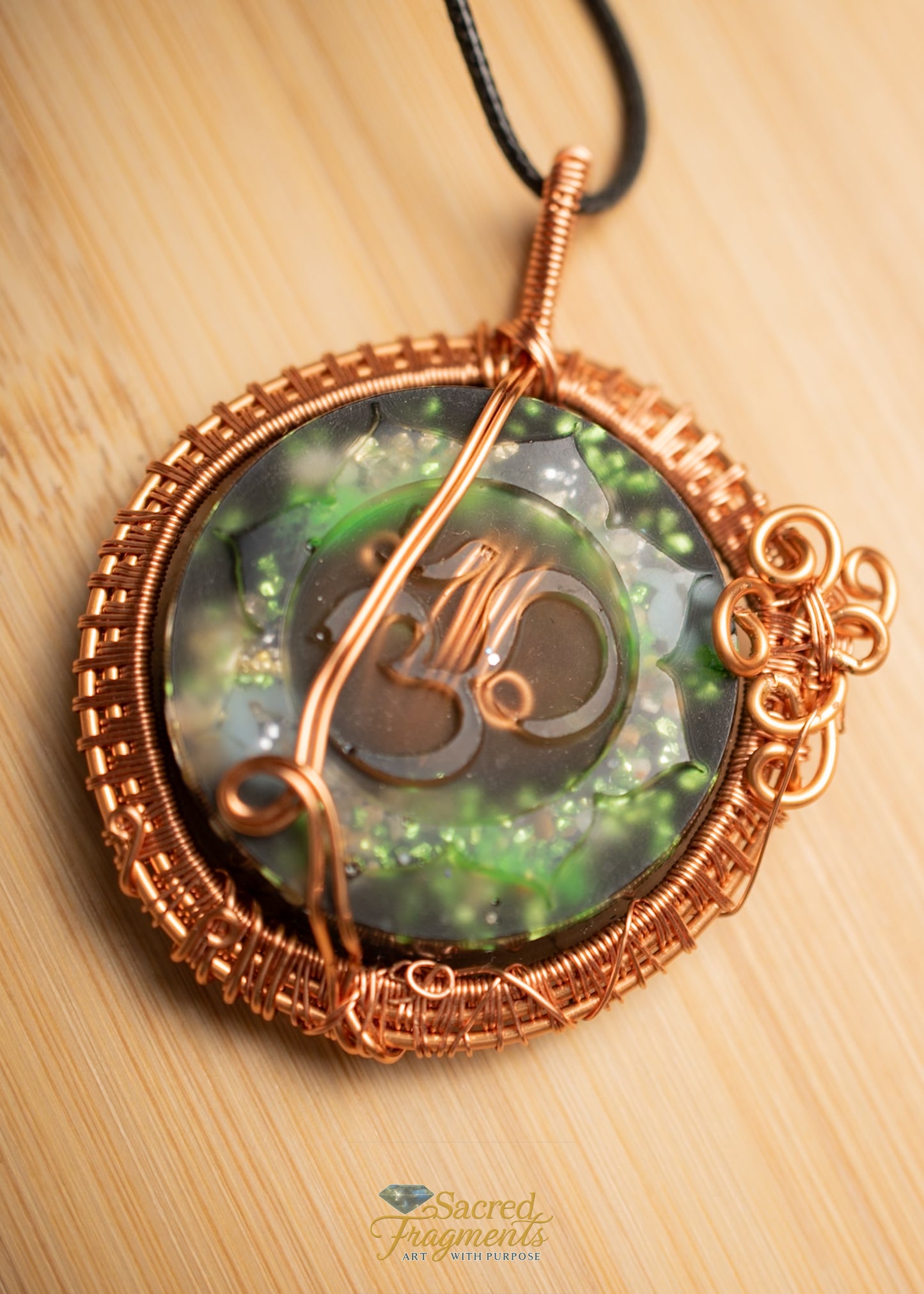 Om Orgonite Wire Wrapped Pendant