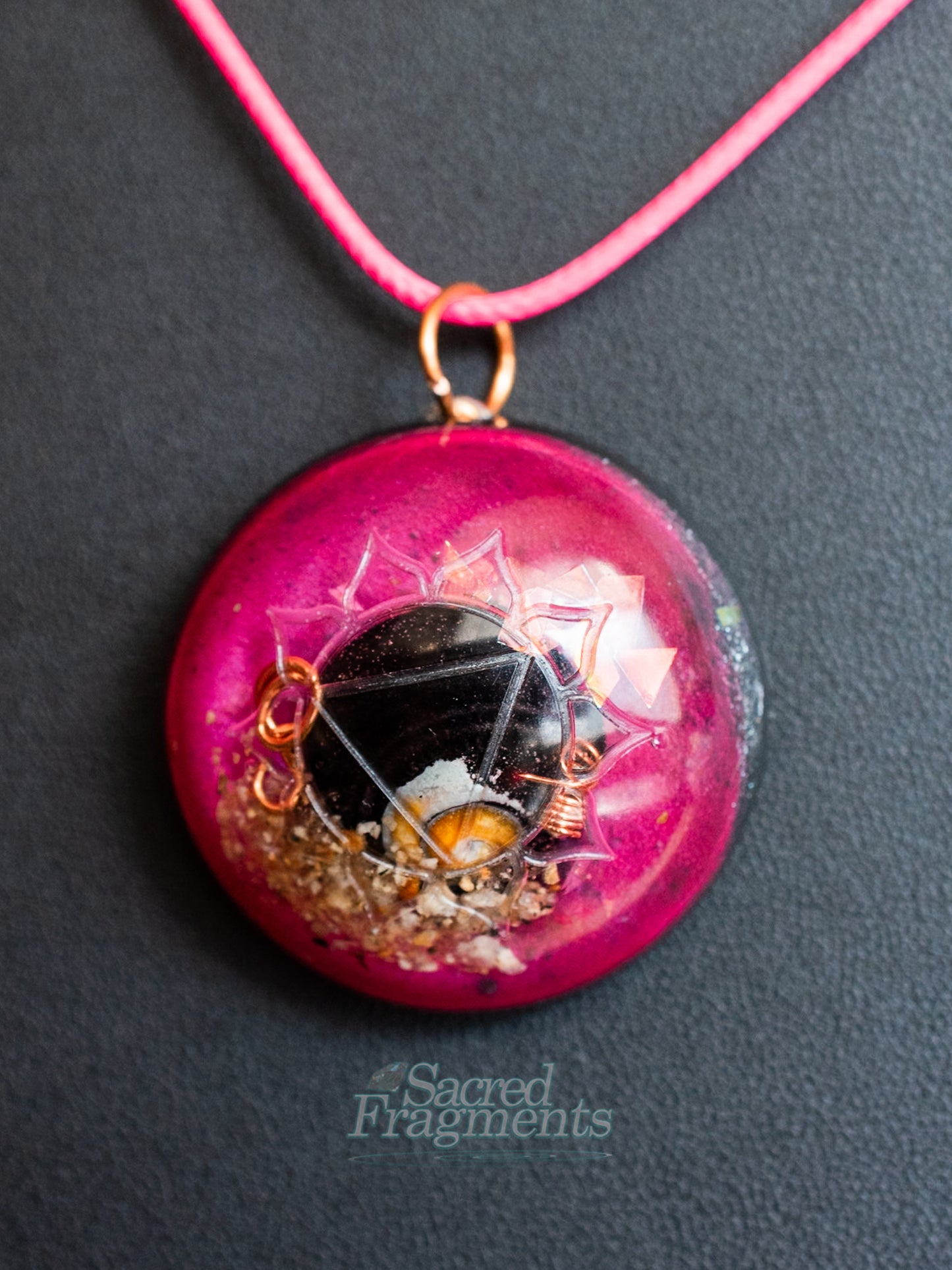 Solar Plexus Chakra Orgone Pendant with Shungite Stone