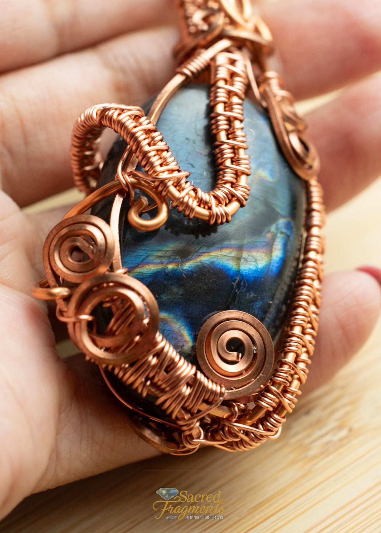 Labradorite Crystal Copper Wrapped - Protection Amulet