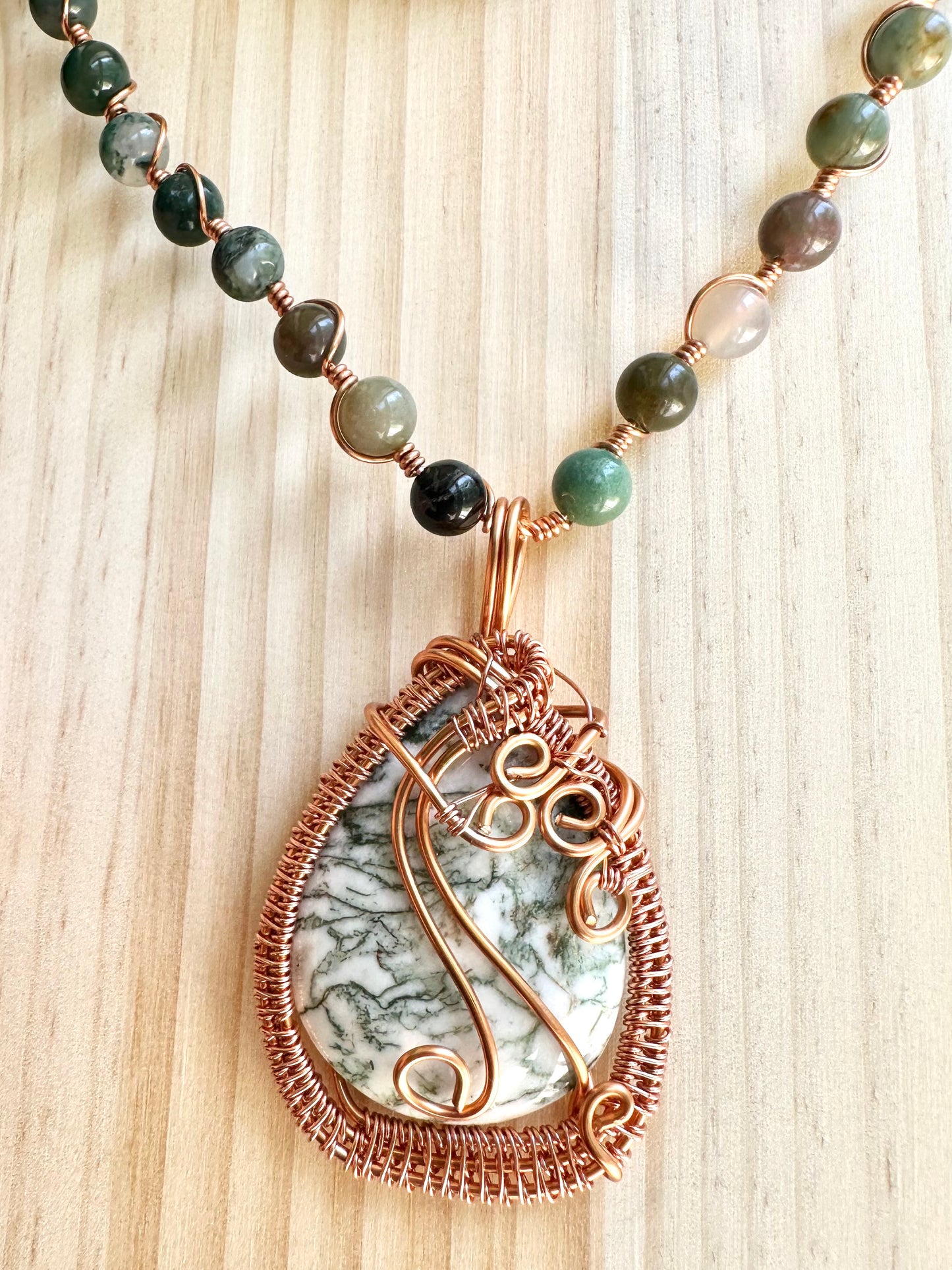 Abundance Stone New Beginnings Moss Agate Amulet