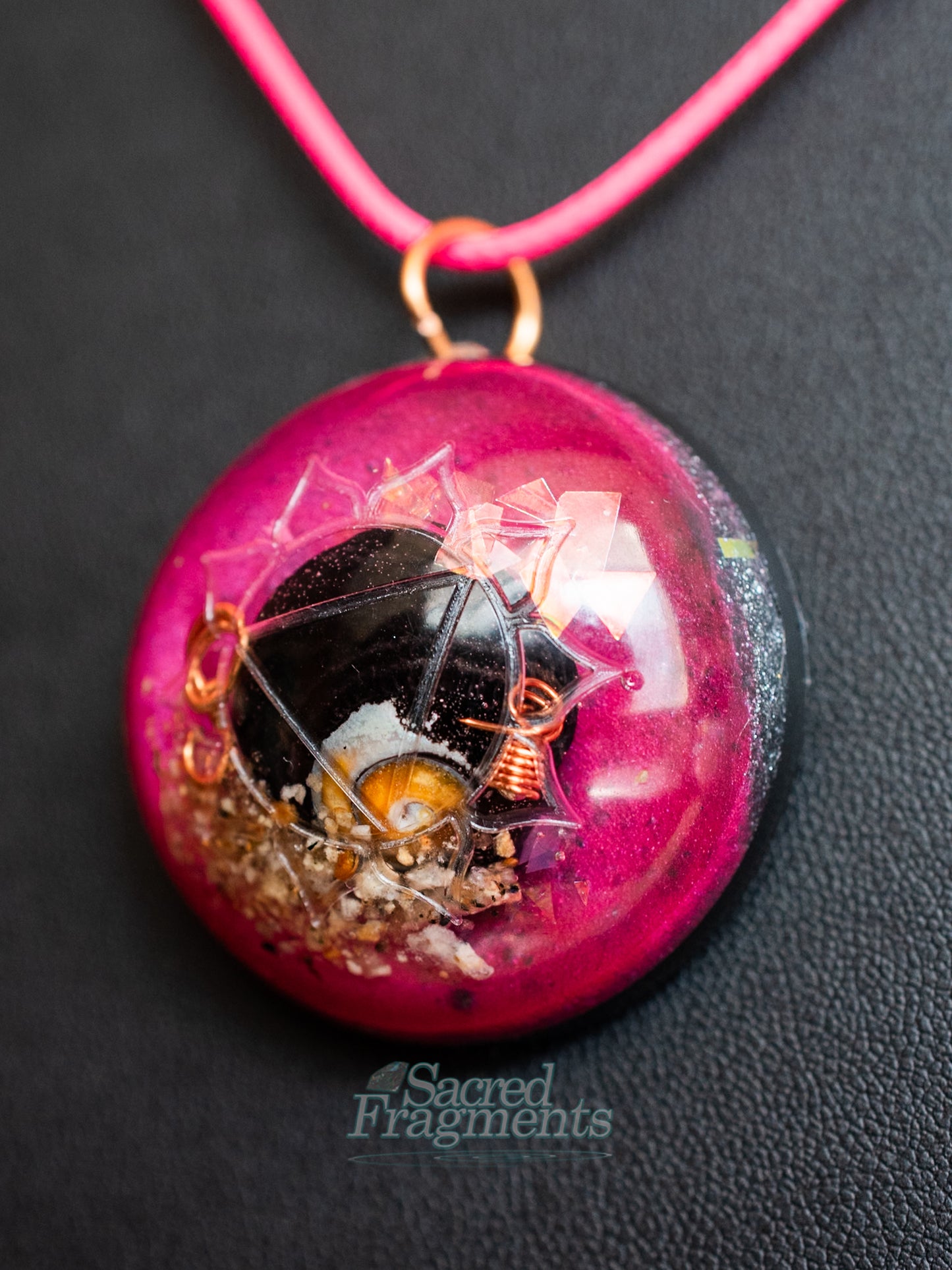 Solar Plexus Chakra Orgone Pendant with Shungite Stone