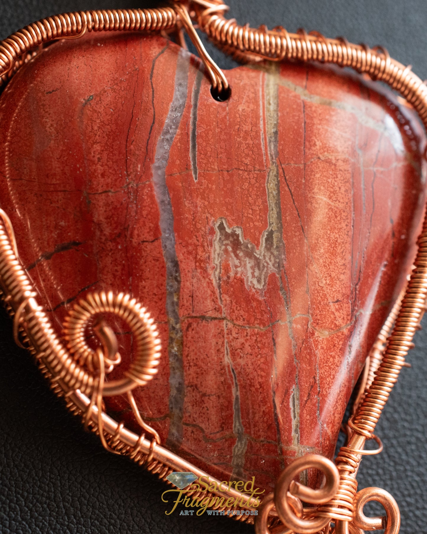 Red Jasper Heart Pendant