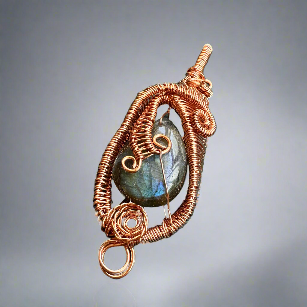 Labradorite Crystal Copper Wrapped - Protection Amulet