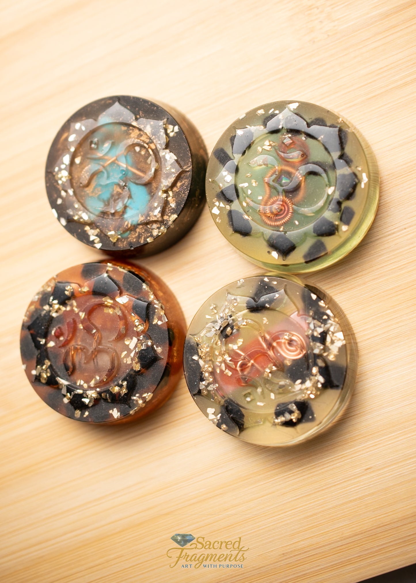 Om Aum Ohm  Orgonite Energy Pocket Piece