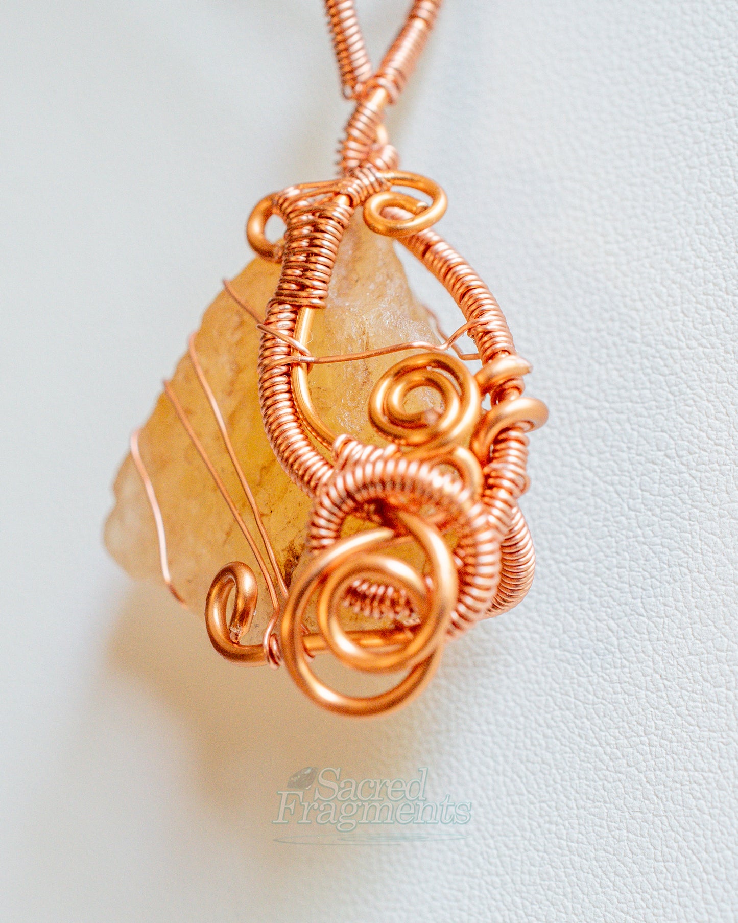 Citrine Quartz Anchor Pendant