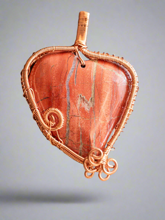 Red Jasper Heart Pendant