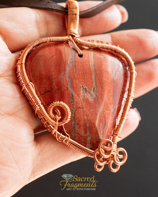 Red Jasper Heart Pendant