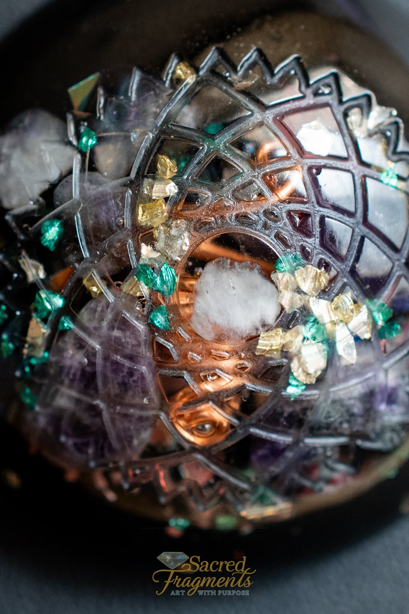 Crown Chakra Orgone Pendant with Shungite Stone