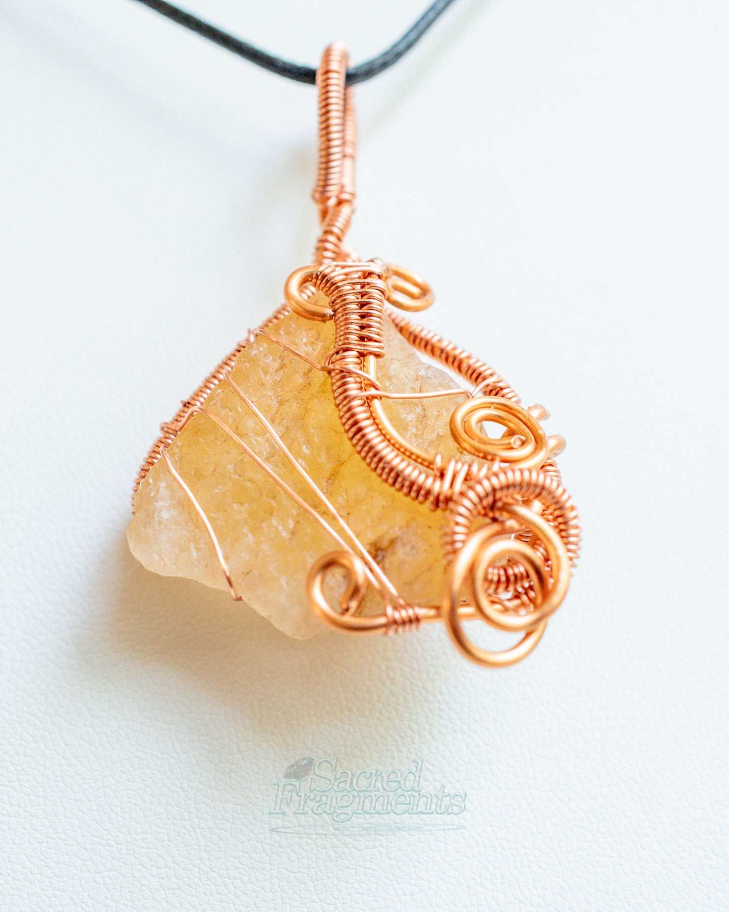 Citrine Quartz Anchor Pendant