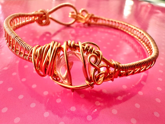 Heart my Love Quartz Copper Weaved Bracelet