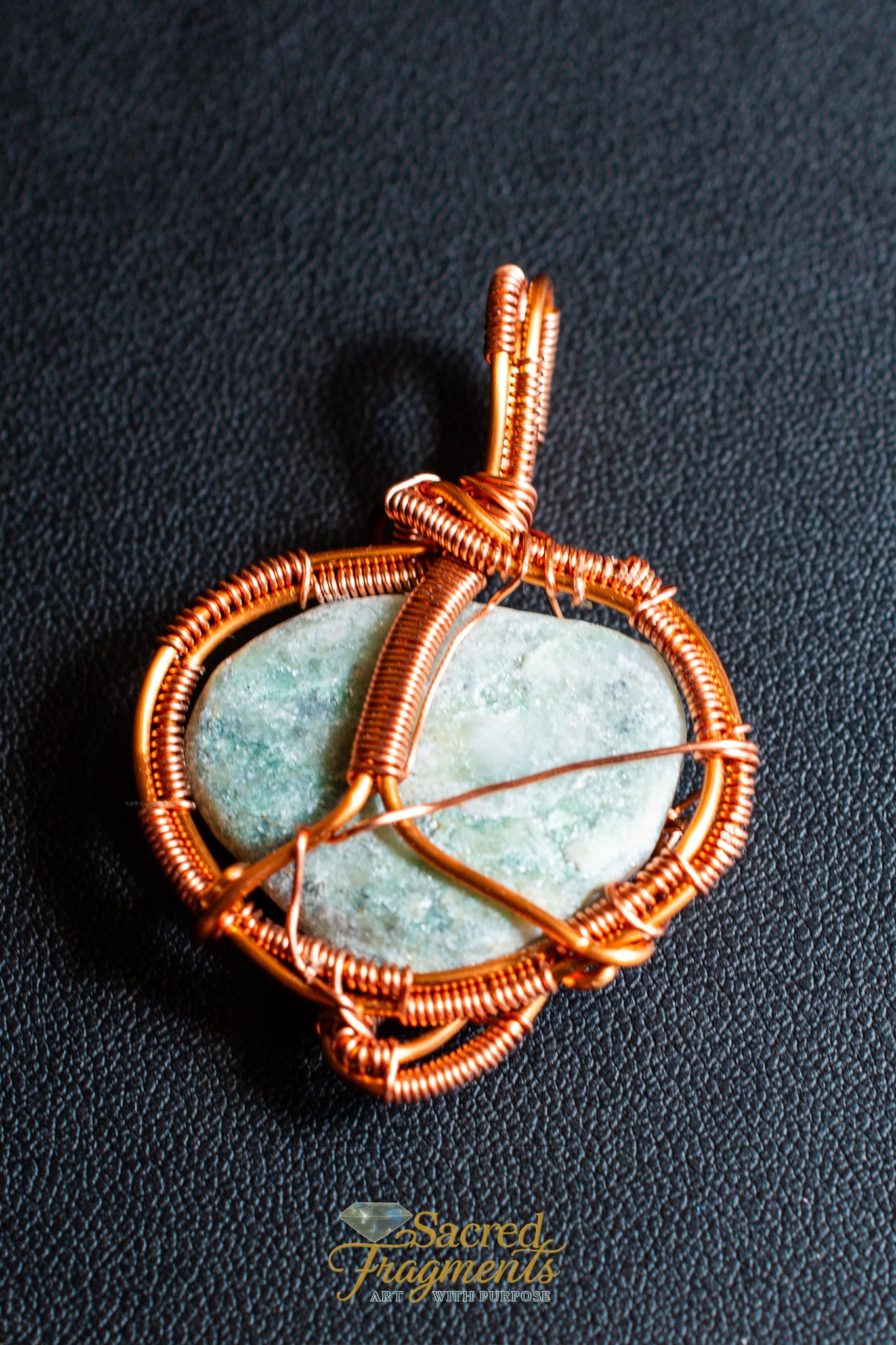 Mariposite Copper Wrapped Pendant