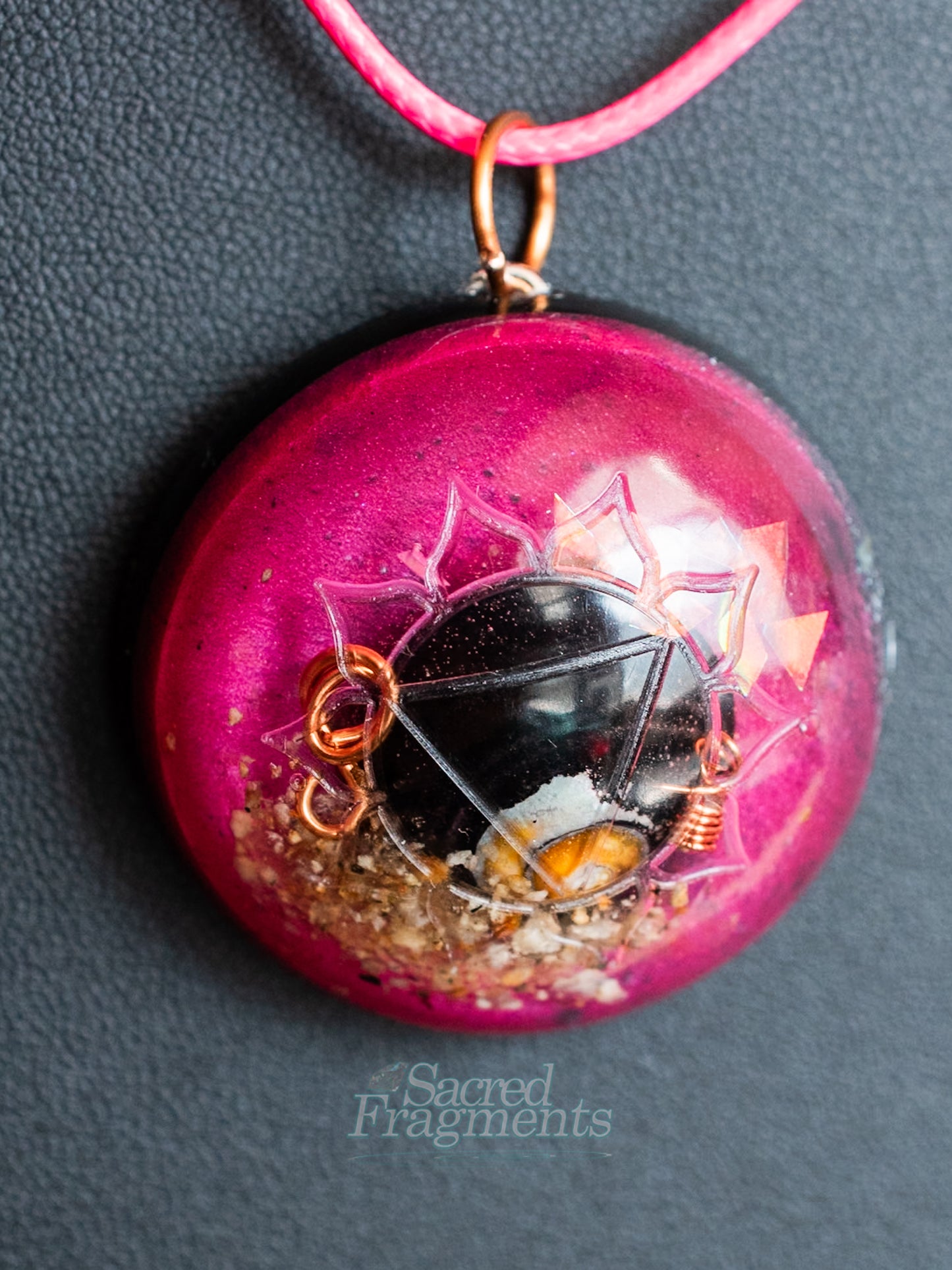 Solar Plexus Chakra Orgone Pendant with Shungite Stone