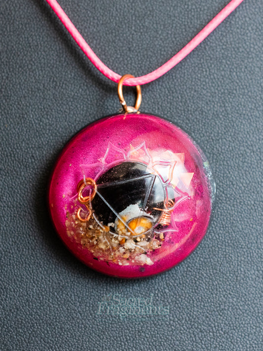 Solar Plexus Chakra Orgone Pendant with Shungite Stone