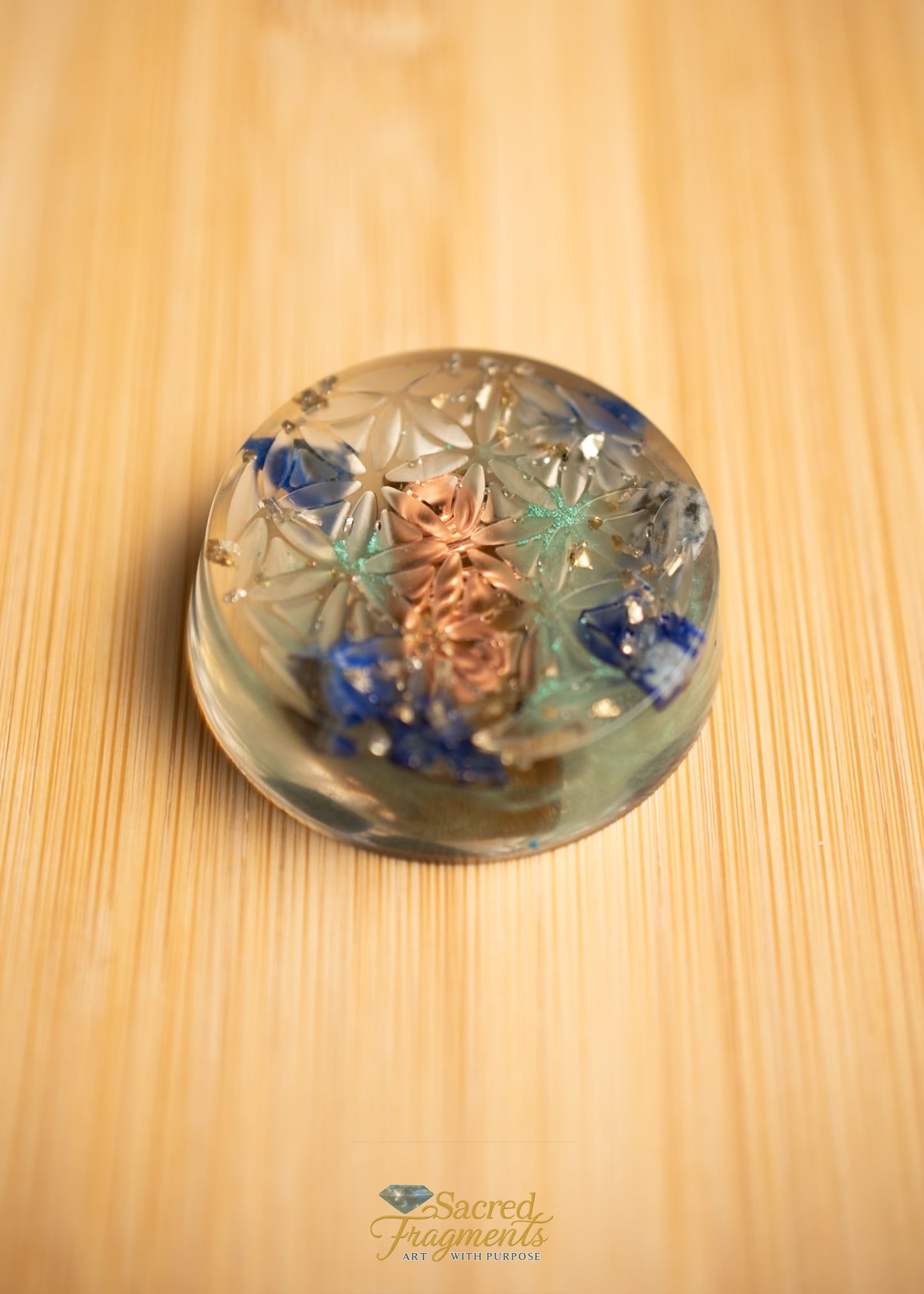 Flower of Life Orgonite Energy Pocket Piece