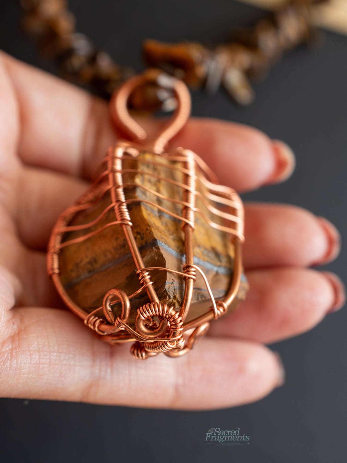 Strength and Resiliency - Copper Wrapped Tiger Eye Crystal