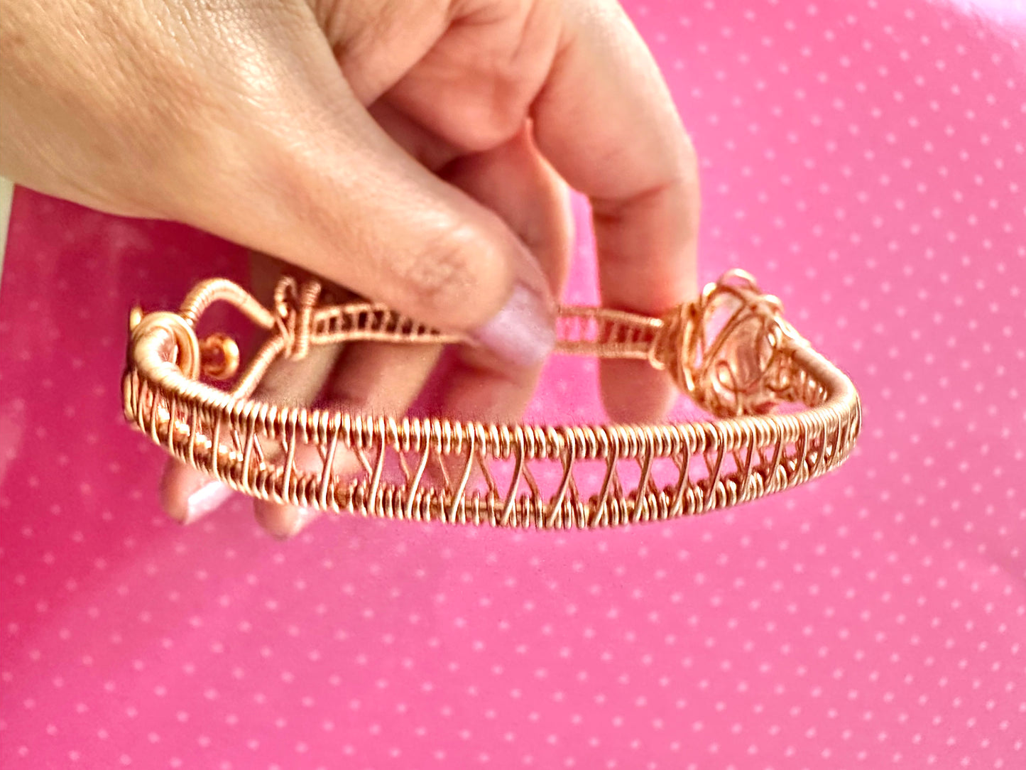Heart my Love Quartz Copper Weaved Bracelet