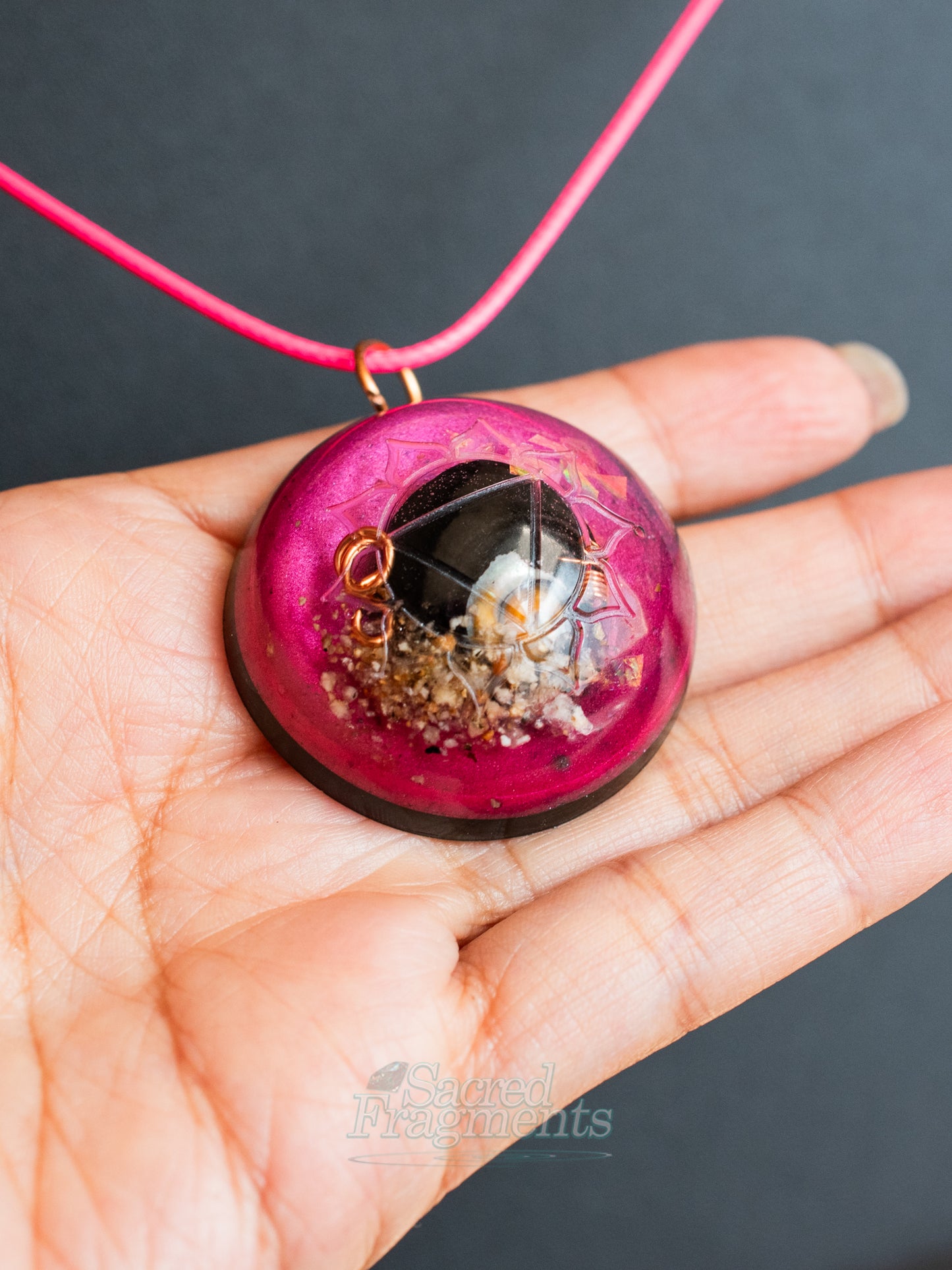 Solar Plexus Chakra Orgone Pendant with Shungite Stone