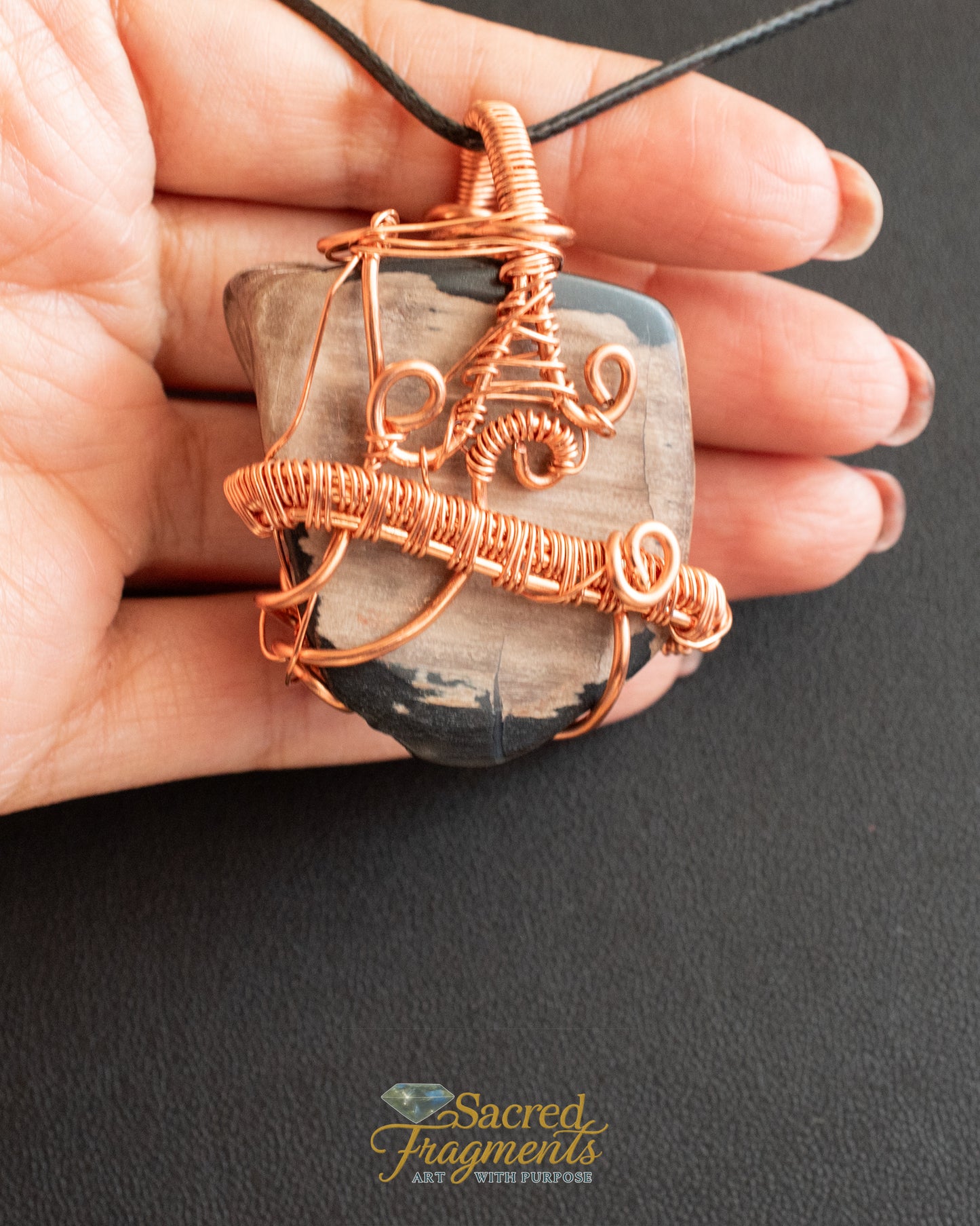Petrified Wood Pendant - “Echoes of Ancient Wisdom”