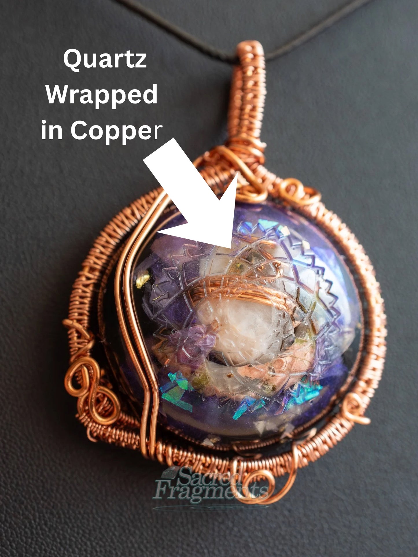 Crown Chakra Orgone Pendant with Shungite Stone