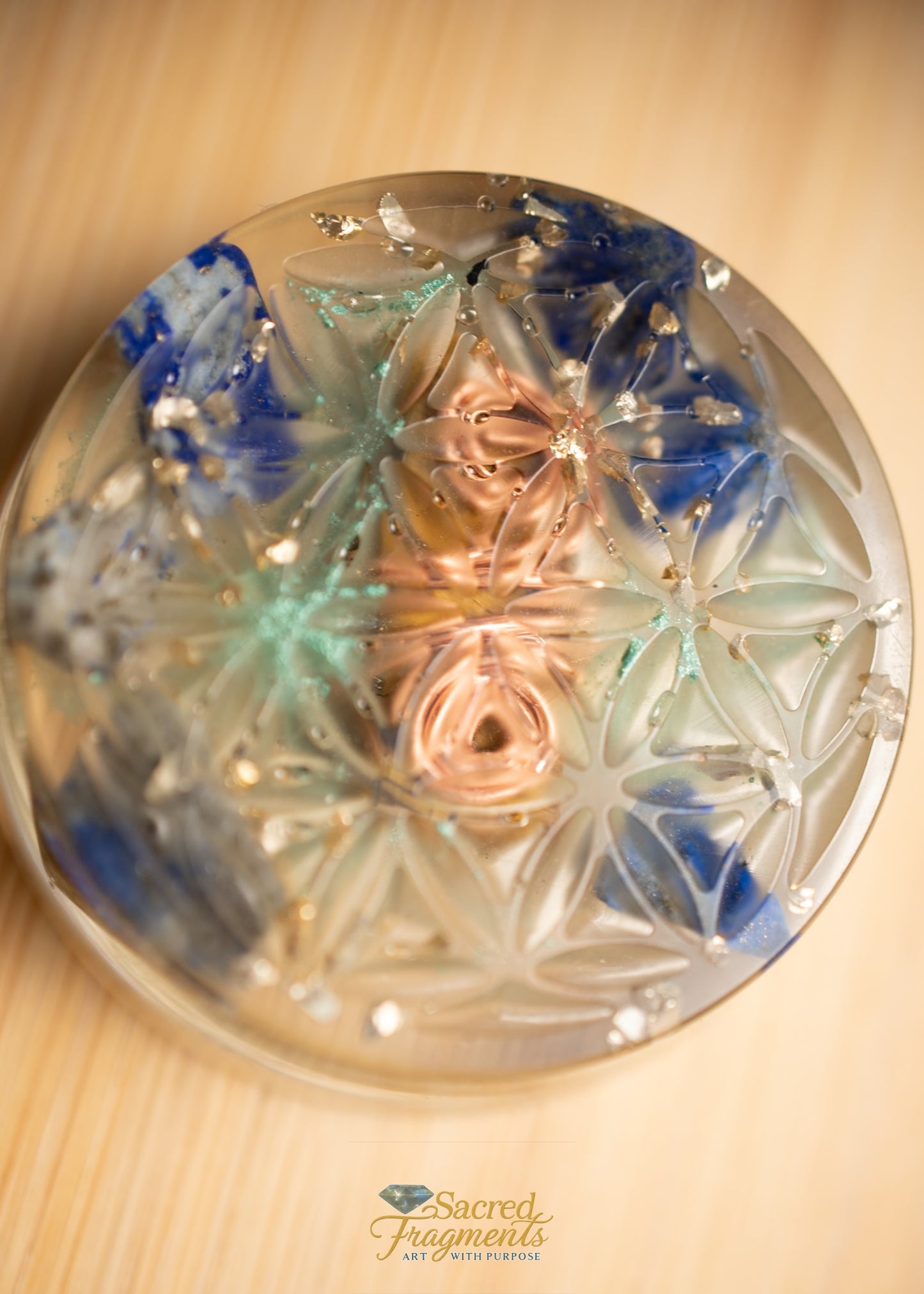 Flower of Life Orgonite Energy Pocket Piece