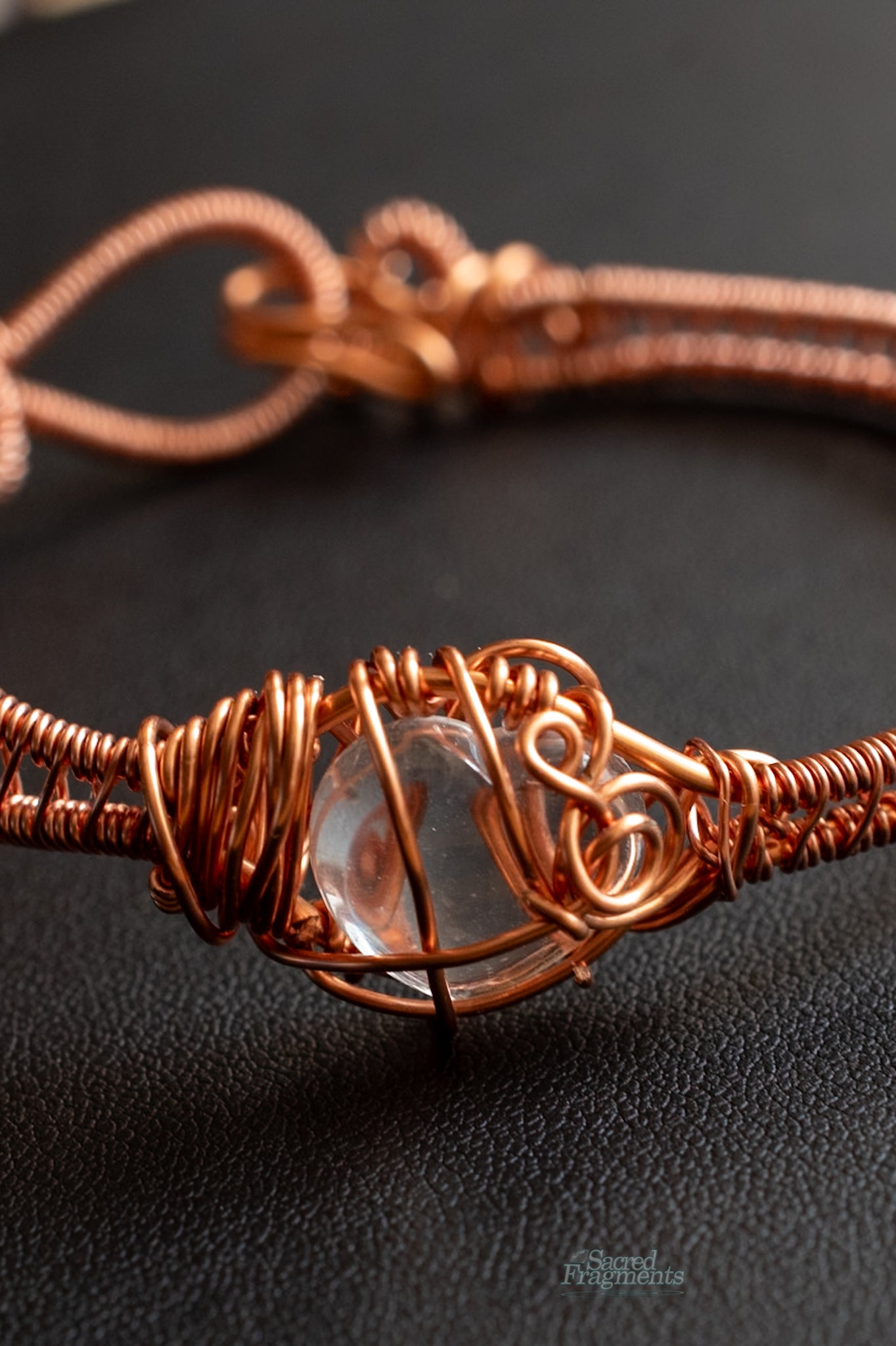 Powerful Quartz Heart Copper Weaved Bracelet