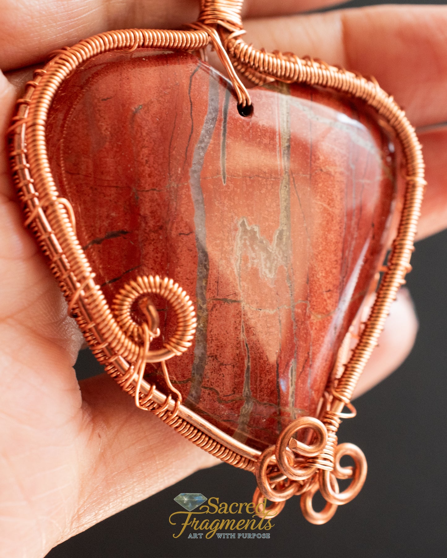 Red Jasper Heart Pendant