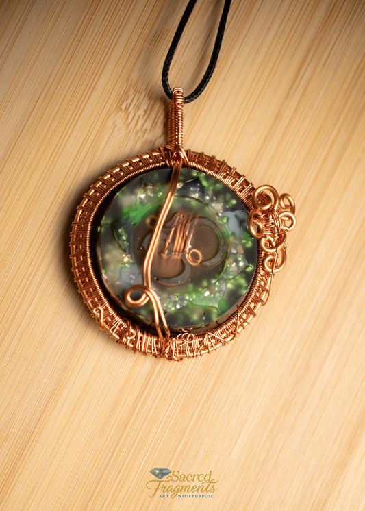 Om Orgonite Wire Wrapped Pendant