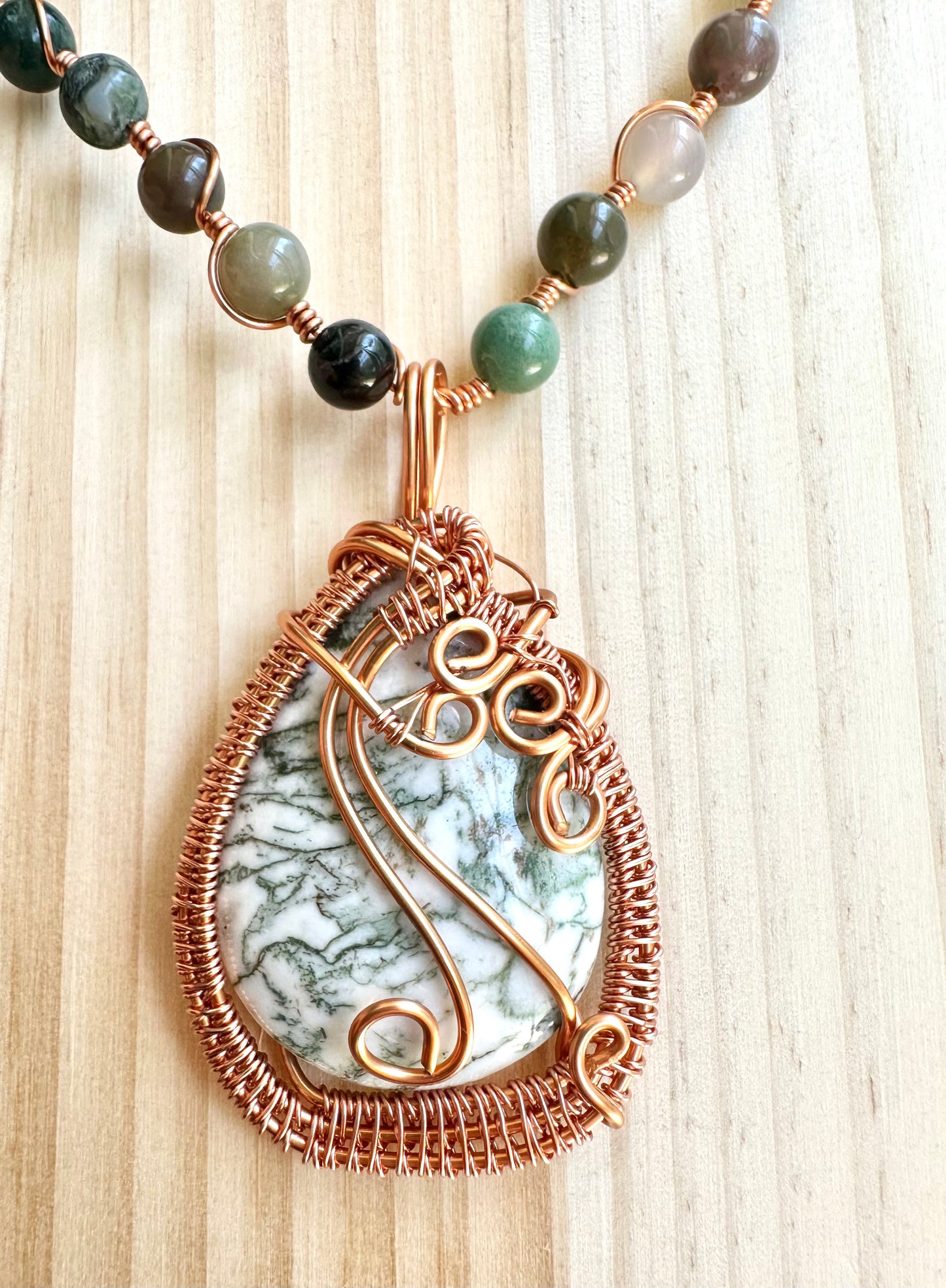 Abundance Stone New Beginnings Moss Agate Amulet