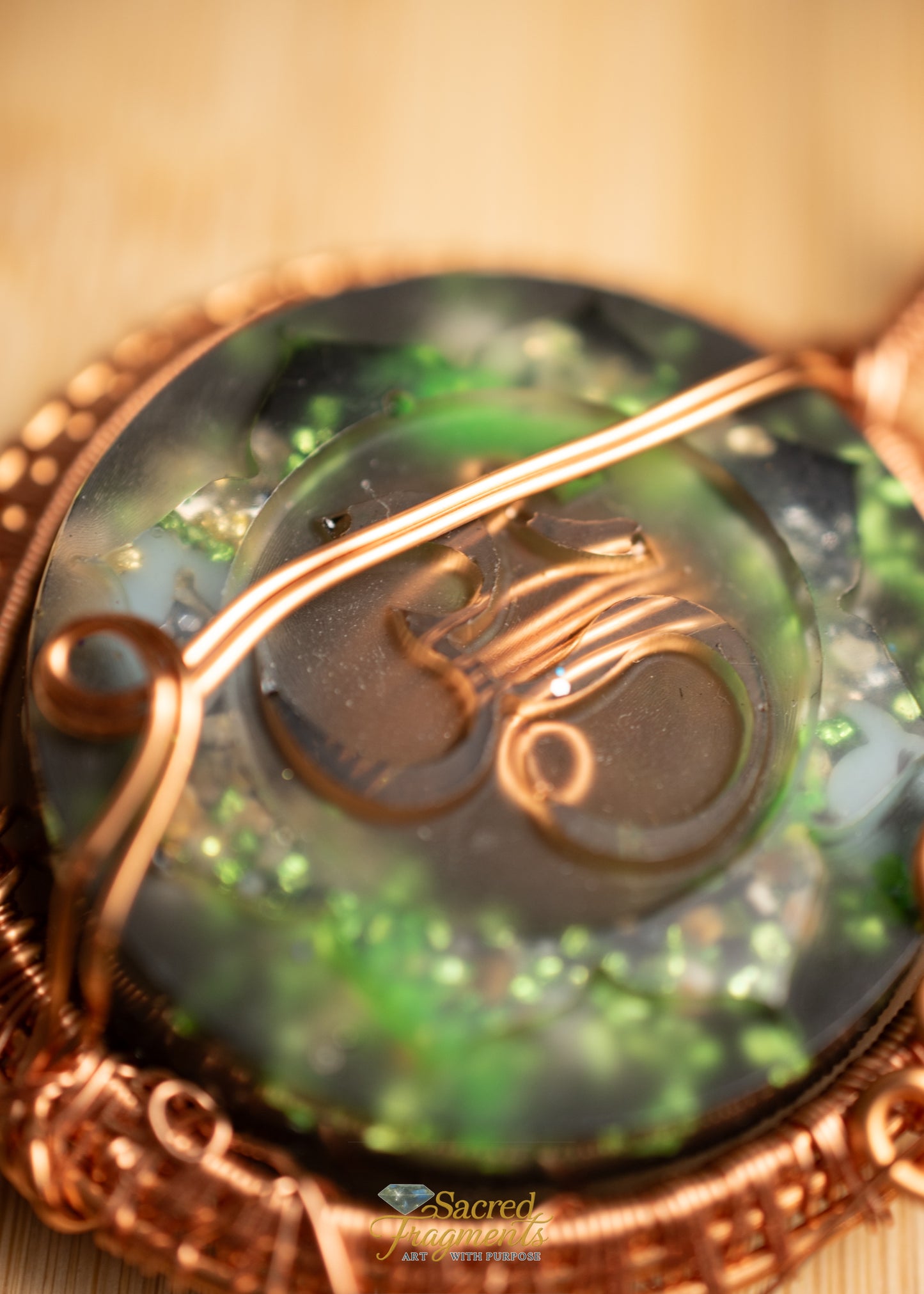 Om Orgonite Wire Wrapped Pendant