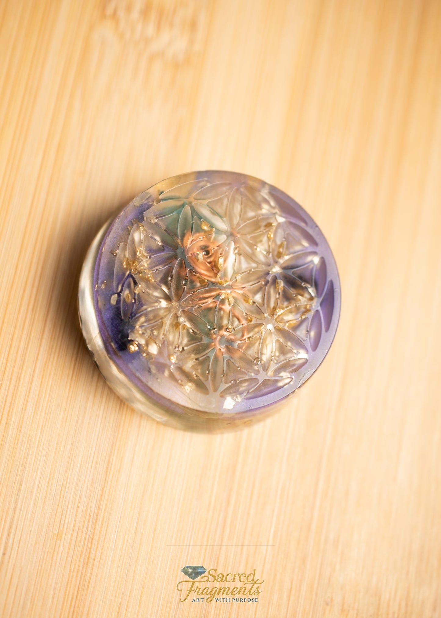 Flower of Life Orgonite Energy Pocket Piece