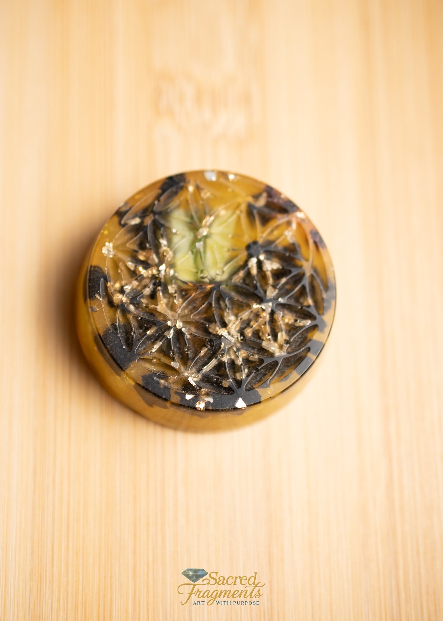 Flower of Life Orgonite Energy Pocket Piece