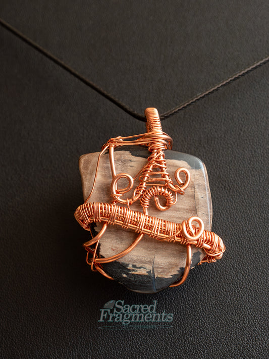 Petrified Wood Pendant - “Echoes of Ancient Wisdom”