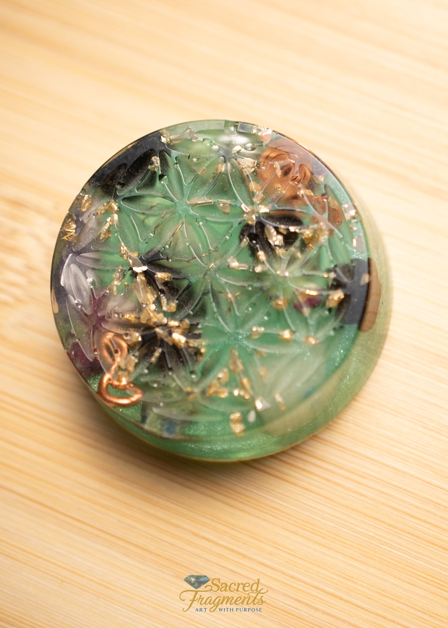 Flower of Life Orgonite Energy Pocket Piece