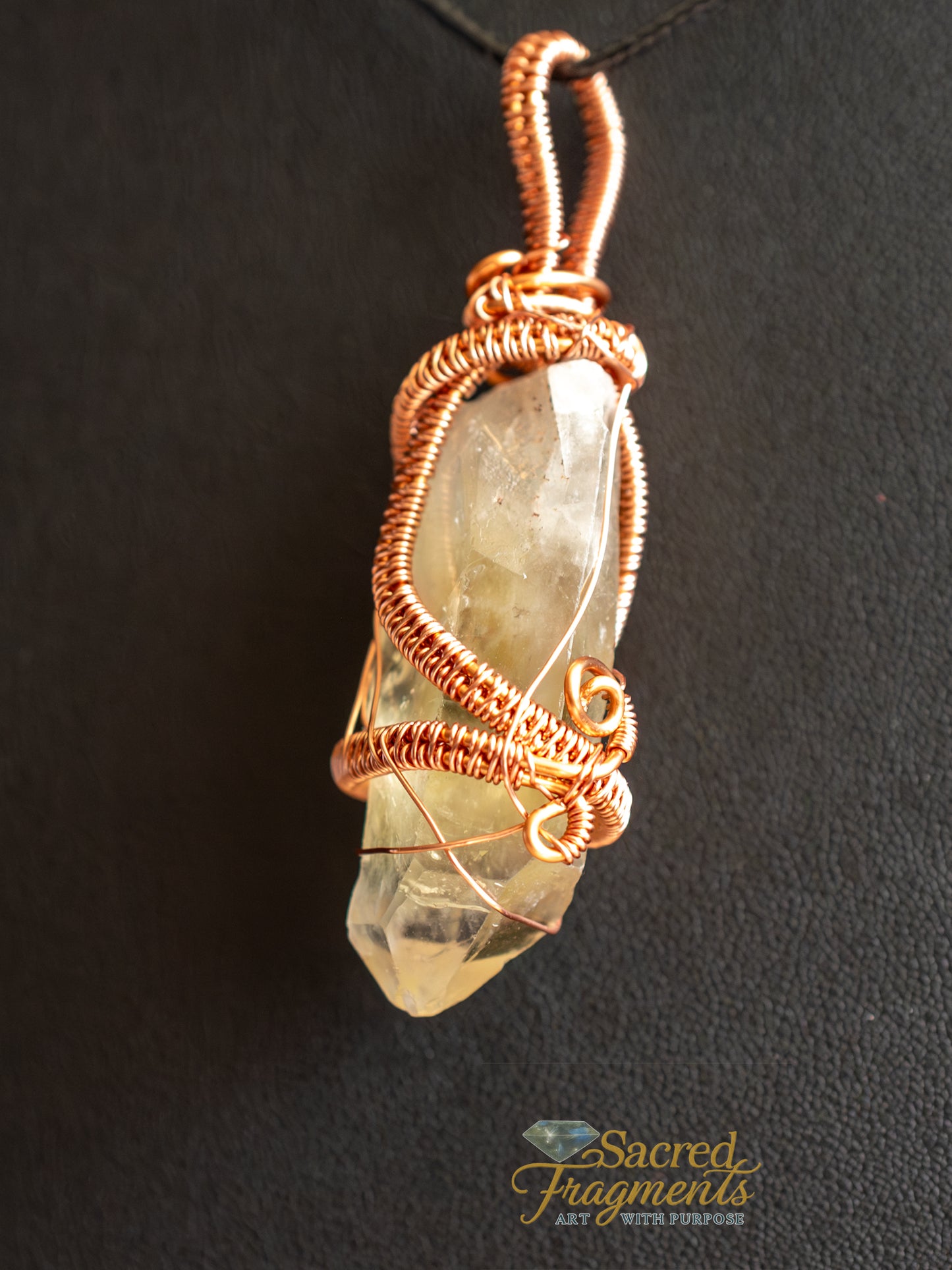 Joyful Manifestations Smoky Citrine Copper Wrapped Pendant