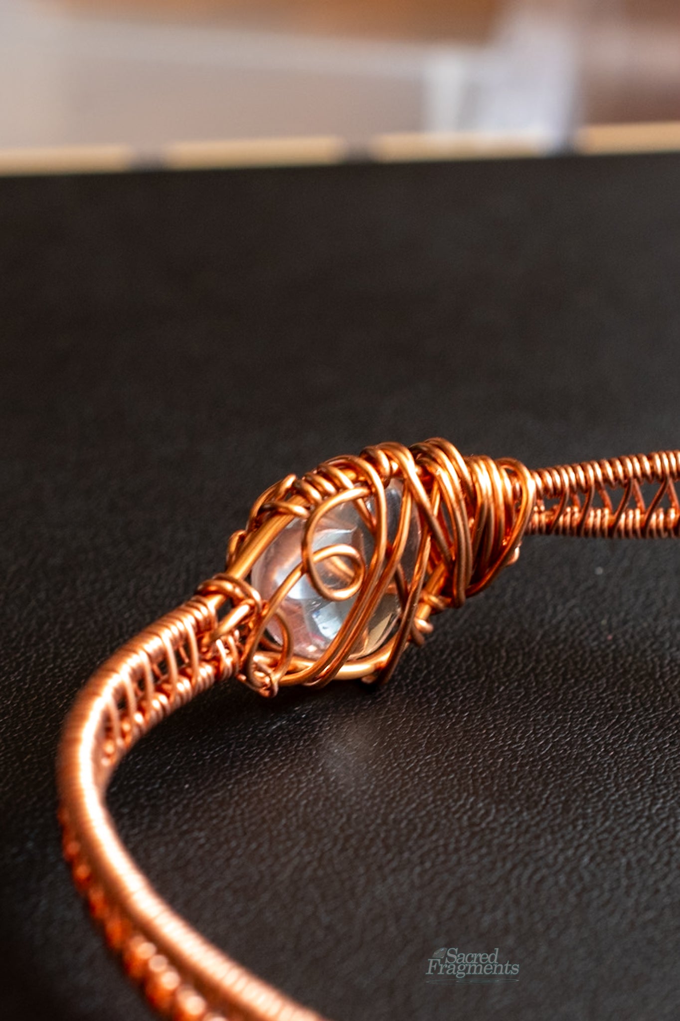 Powerful Quartz Heart Copper Weaved Bracelet