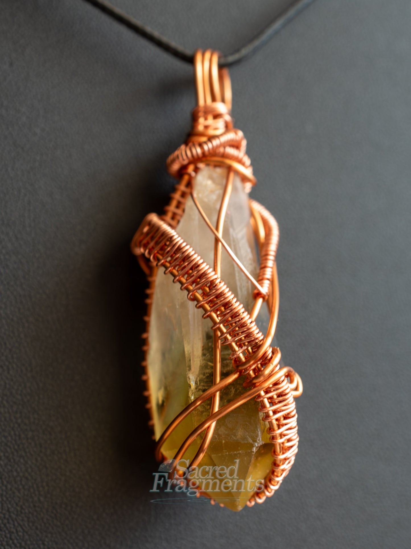 Smoky Citrine Quartz Manifestation Anchor Pendant