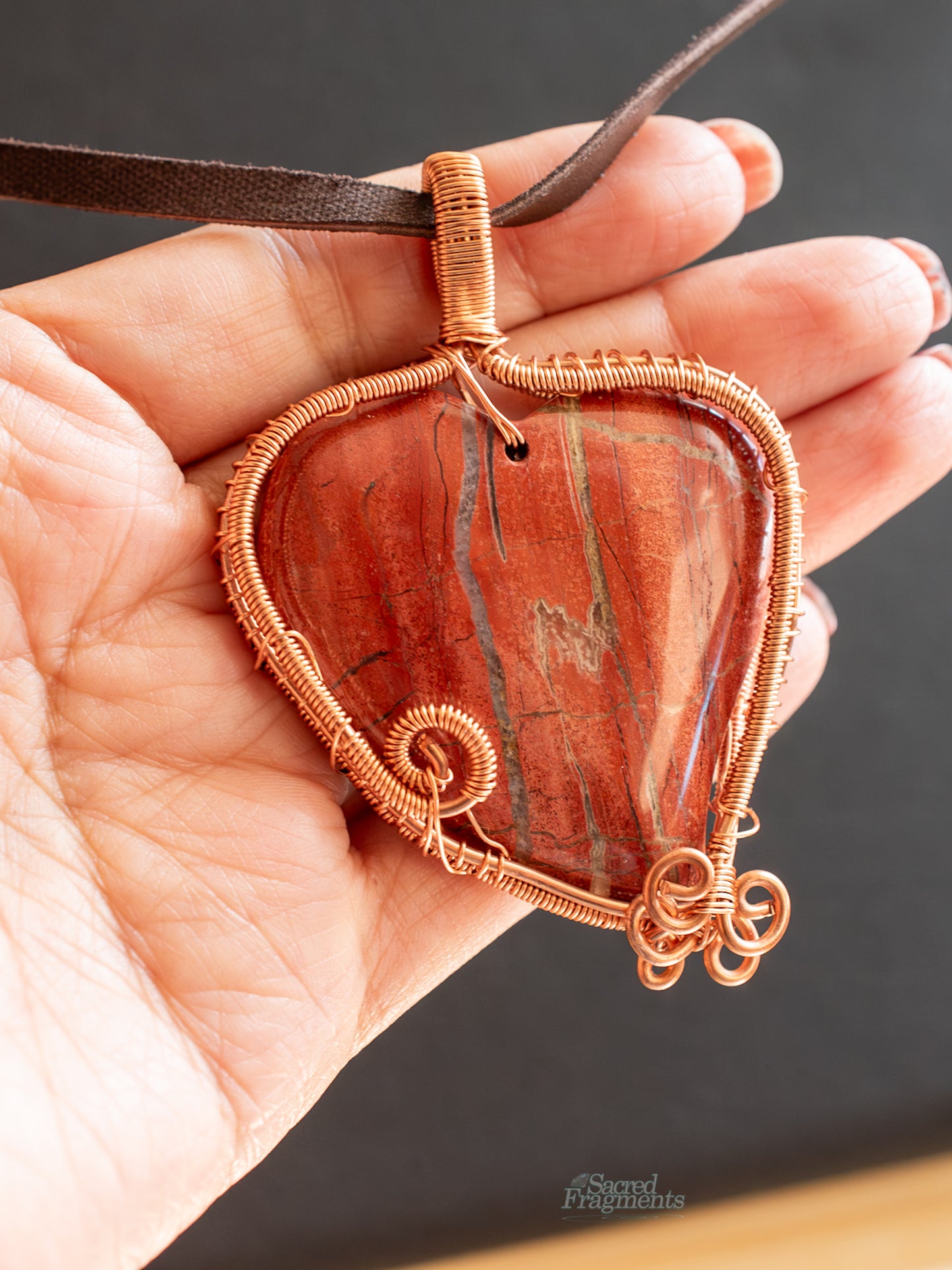 Red Jasper Heart Pendant