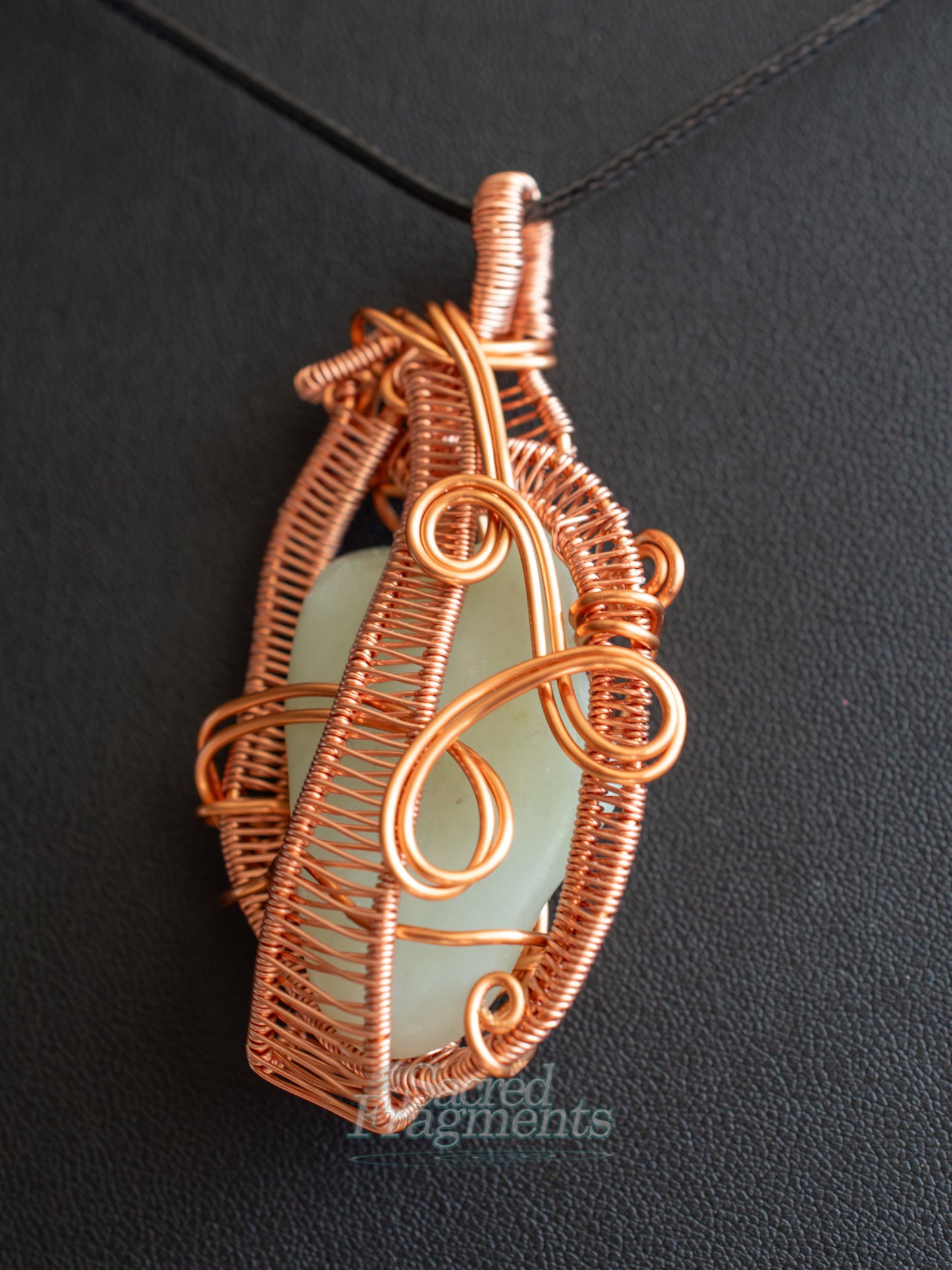 Copper-Wrapped Jade Serenity Pendant