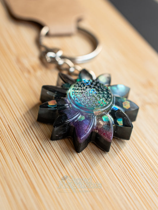 Shungite Sunflower Keychain