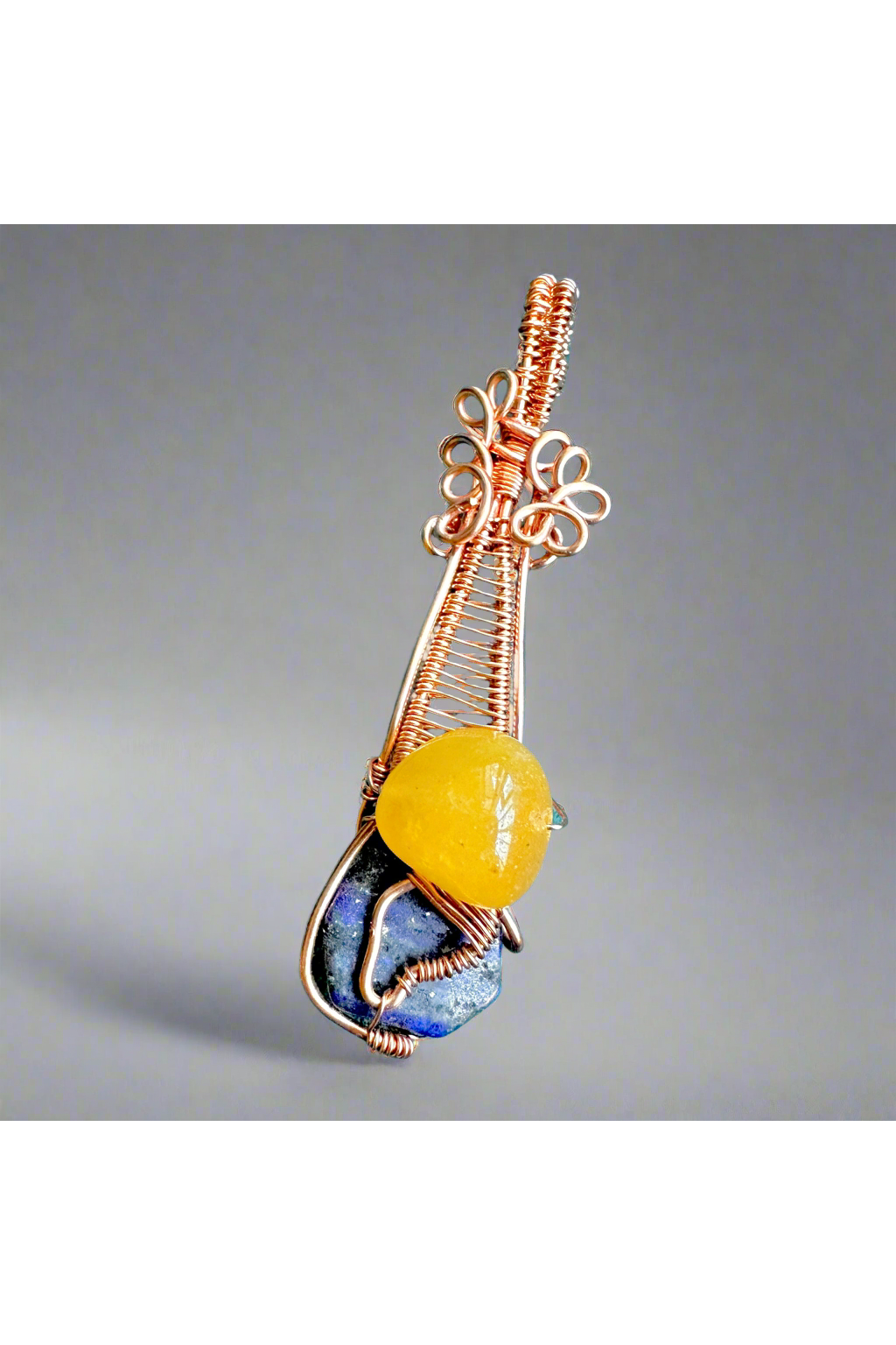 Compassionate Creativity  Pendant • Lapis Lazuli and Yellow Aventurine