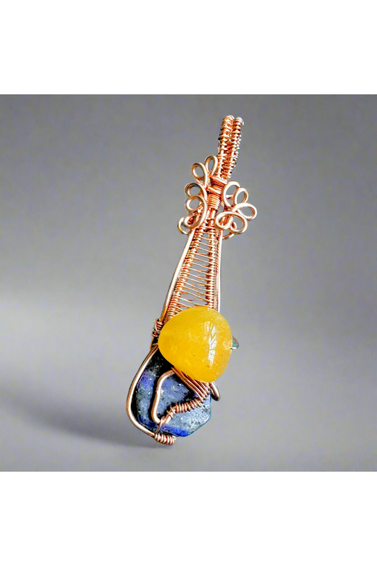 Compassionate Creativity  Pendant • Lapis Lazuli and Yellow Aventurine