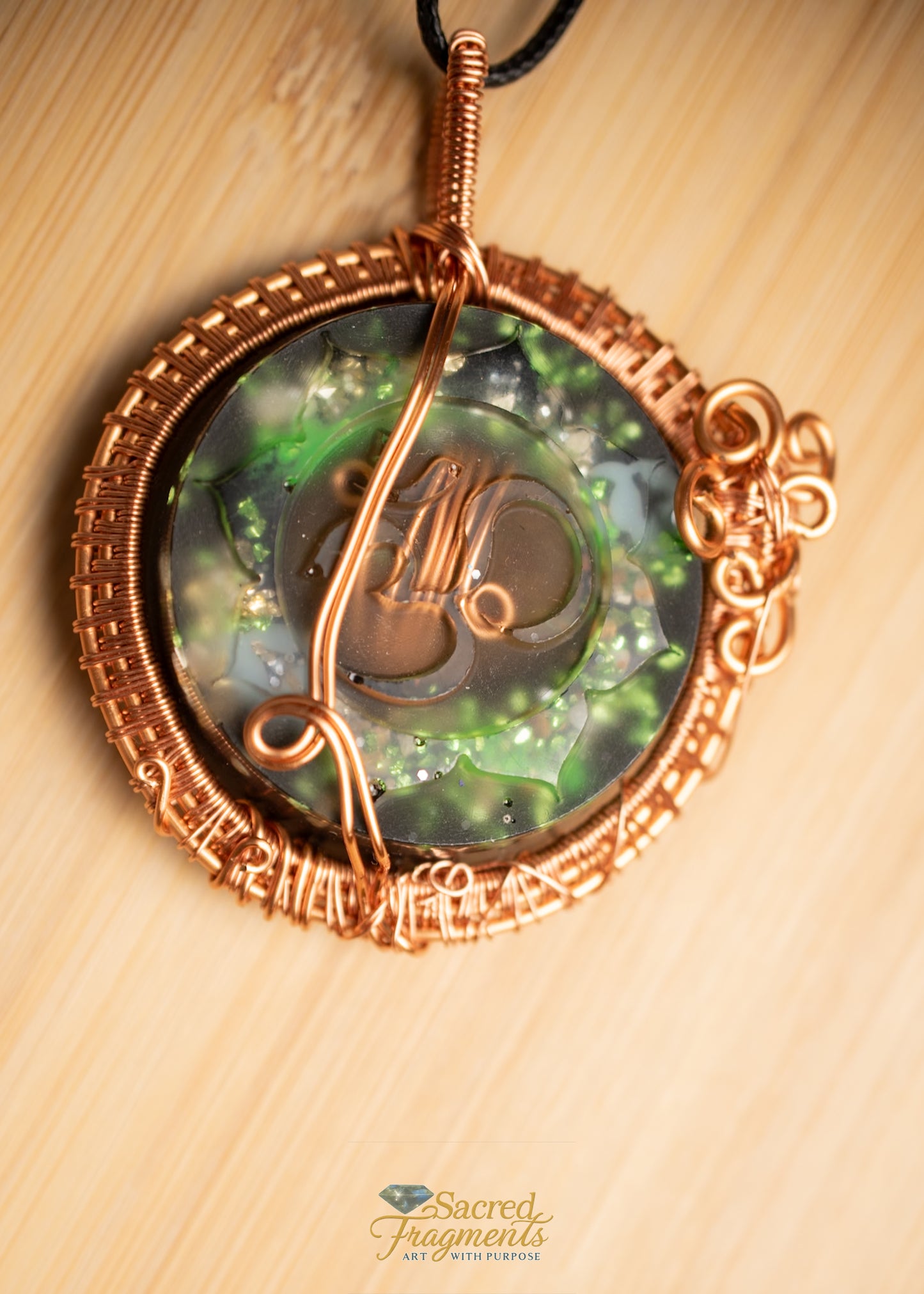 Om Orgonite Wire Wrapped Pendant